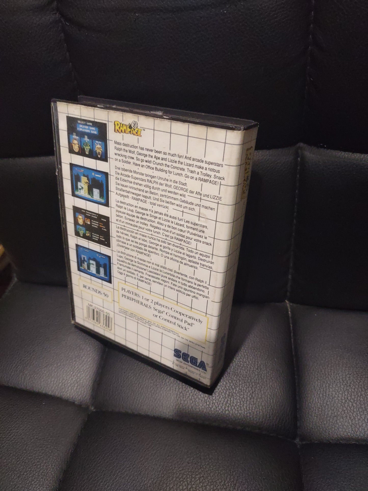 Gioco sega master system cartridge rampage