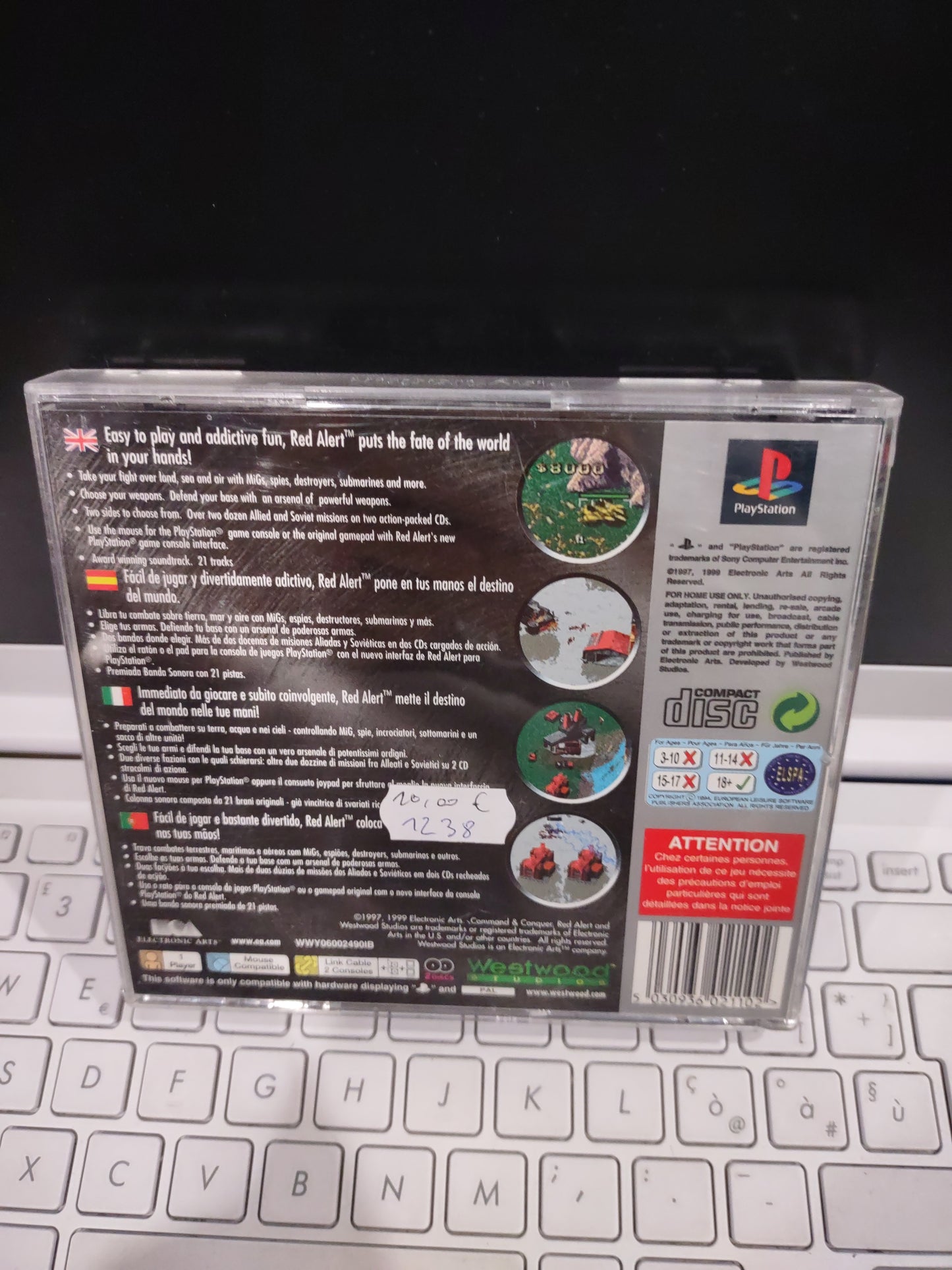 Gioco PS1 PlayStation Platinum command & conquer Red alert