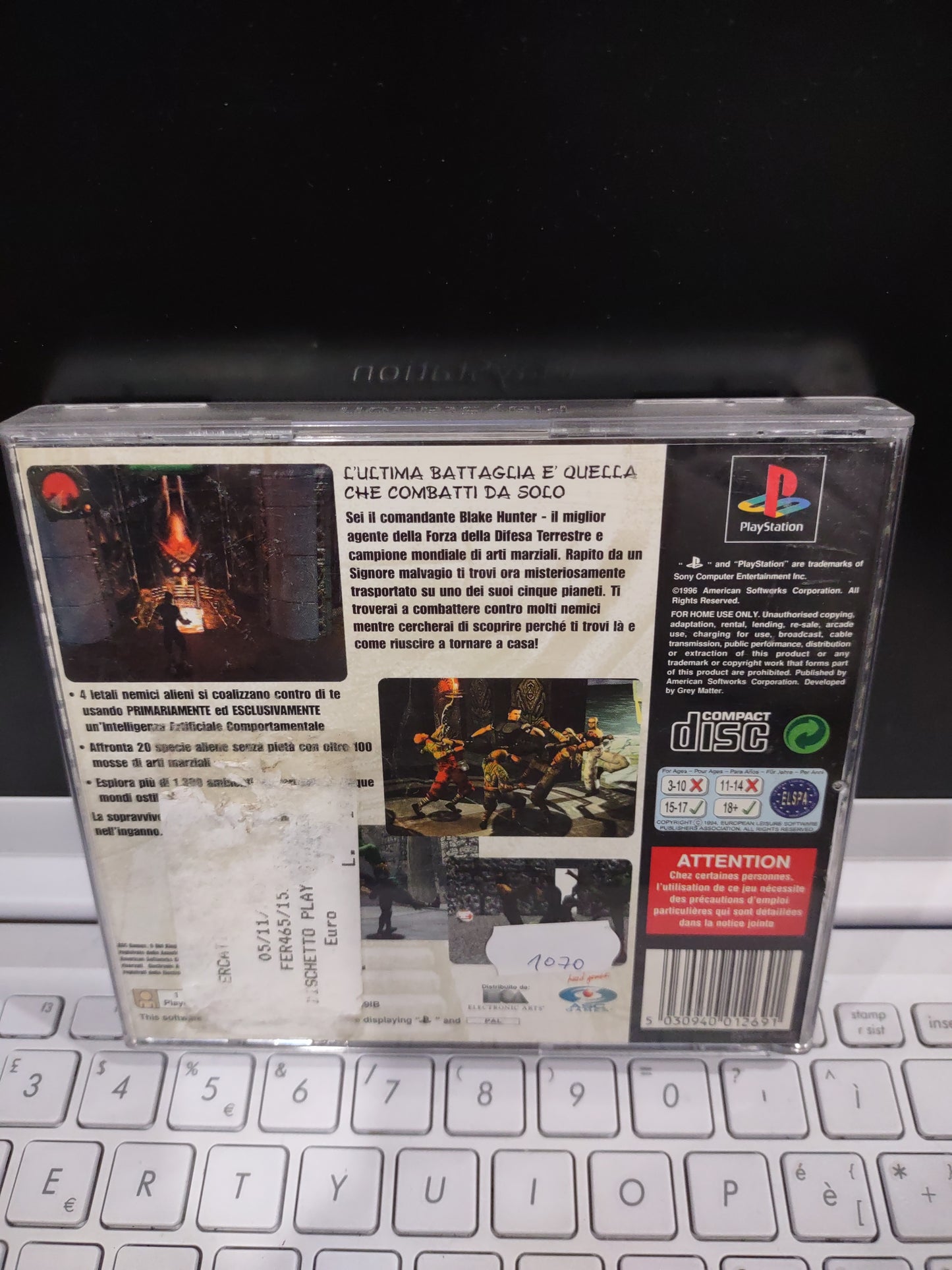 Gioco ps1 PlayStation perfect weapon PAL