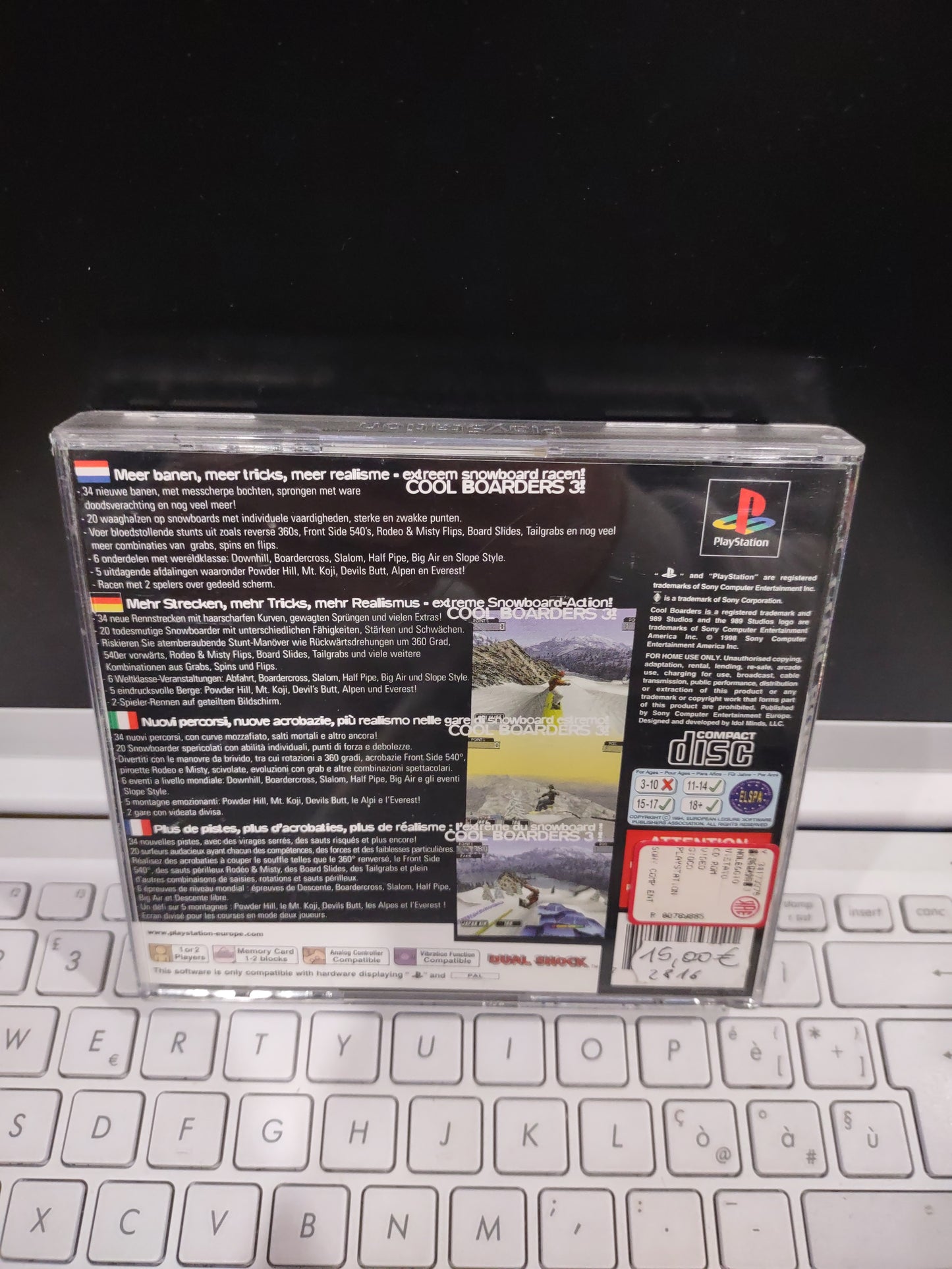 Gioco ps1 PlayStation cool boarders 3 Sony PAL