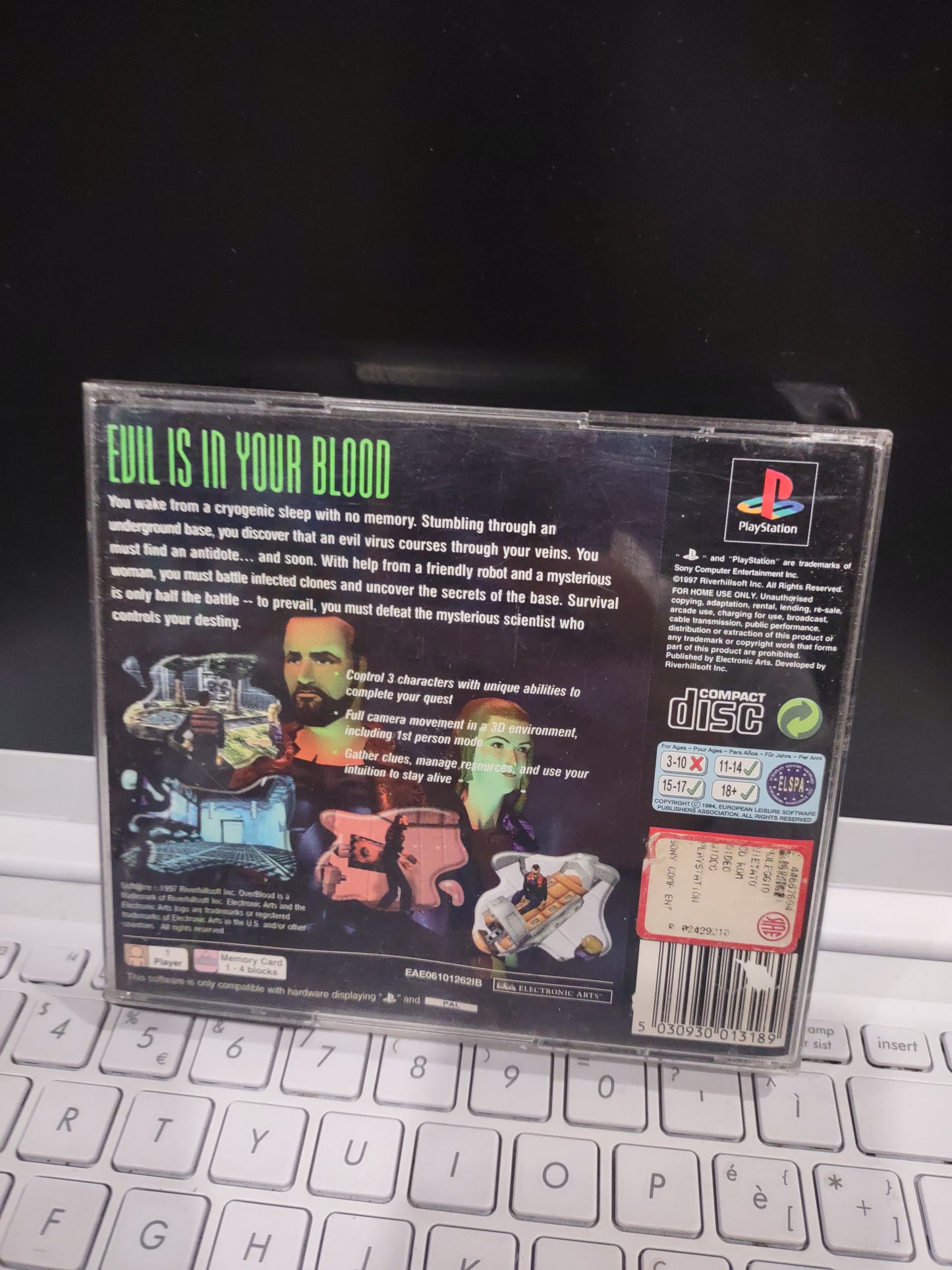 Gioco PS1 PlayStation overblood pal