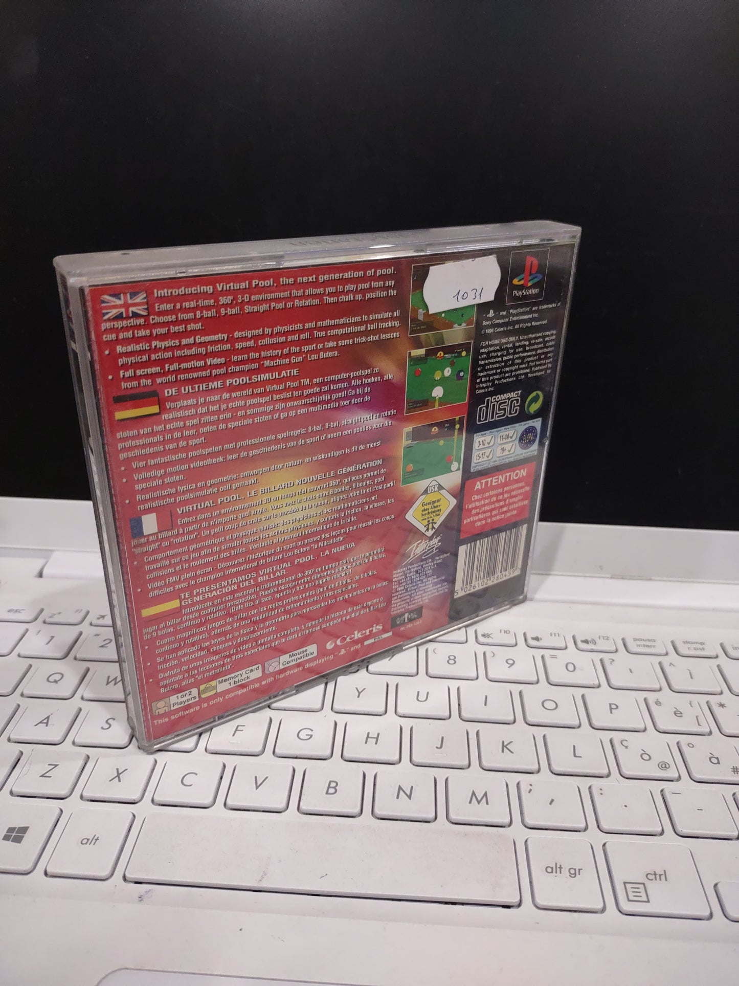Gioco ps1 PlayStation virtual pool biliardo