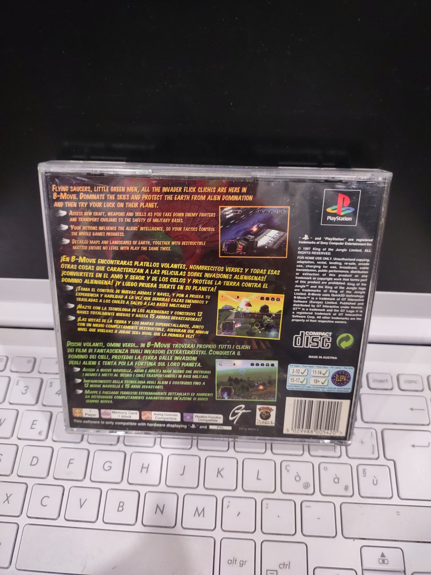 Gioco ps1 PlayStation b-movie PAL