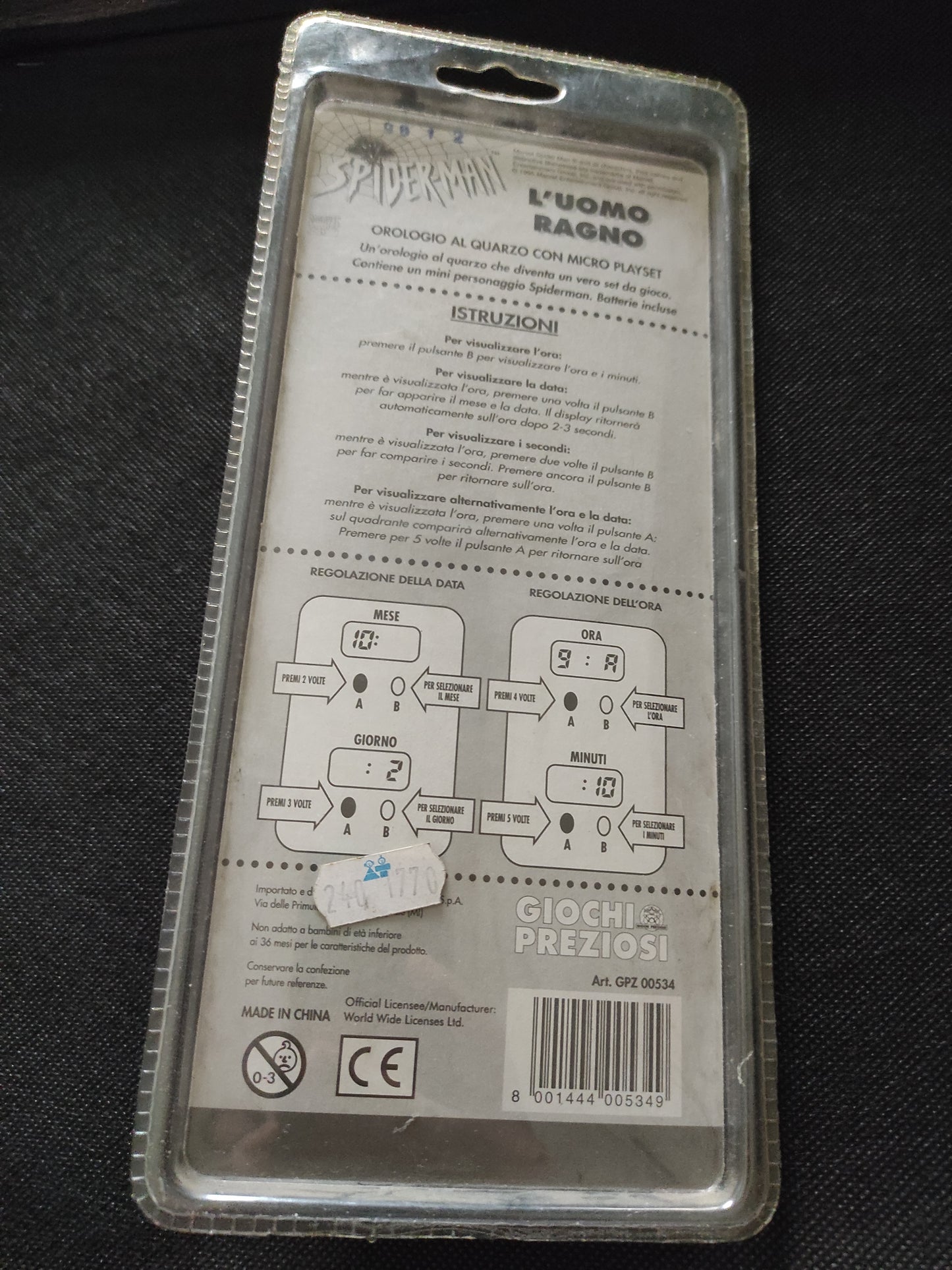 Orologio al quarzo l'uomo ragno giochi preziosi Marvel comics