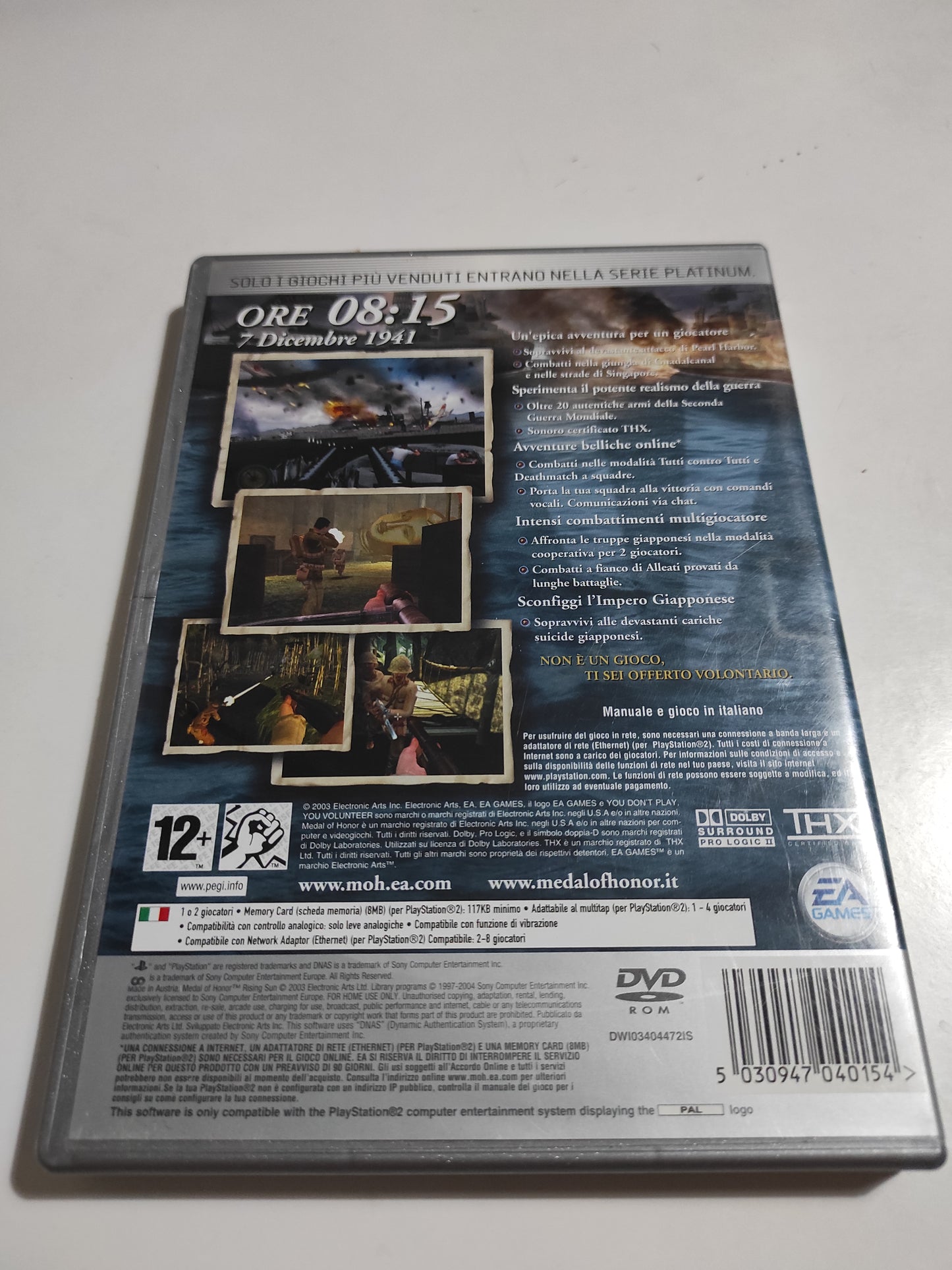 Gioco Playstation 2 ps2 Platinum medal of Honor rising sun