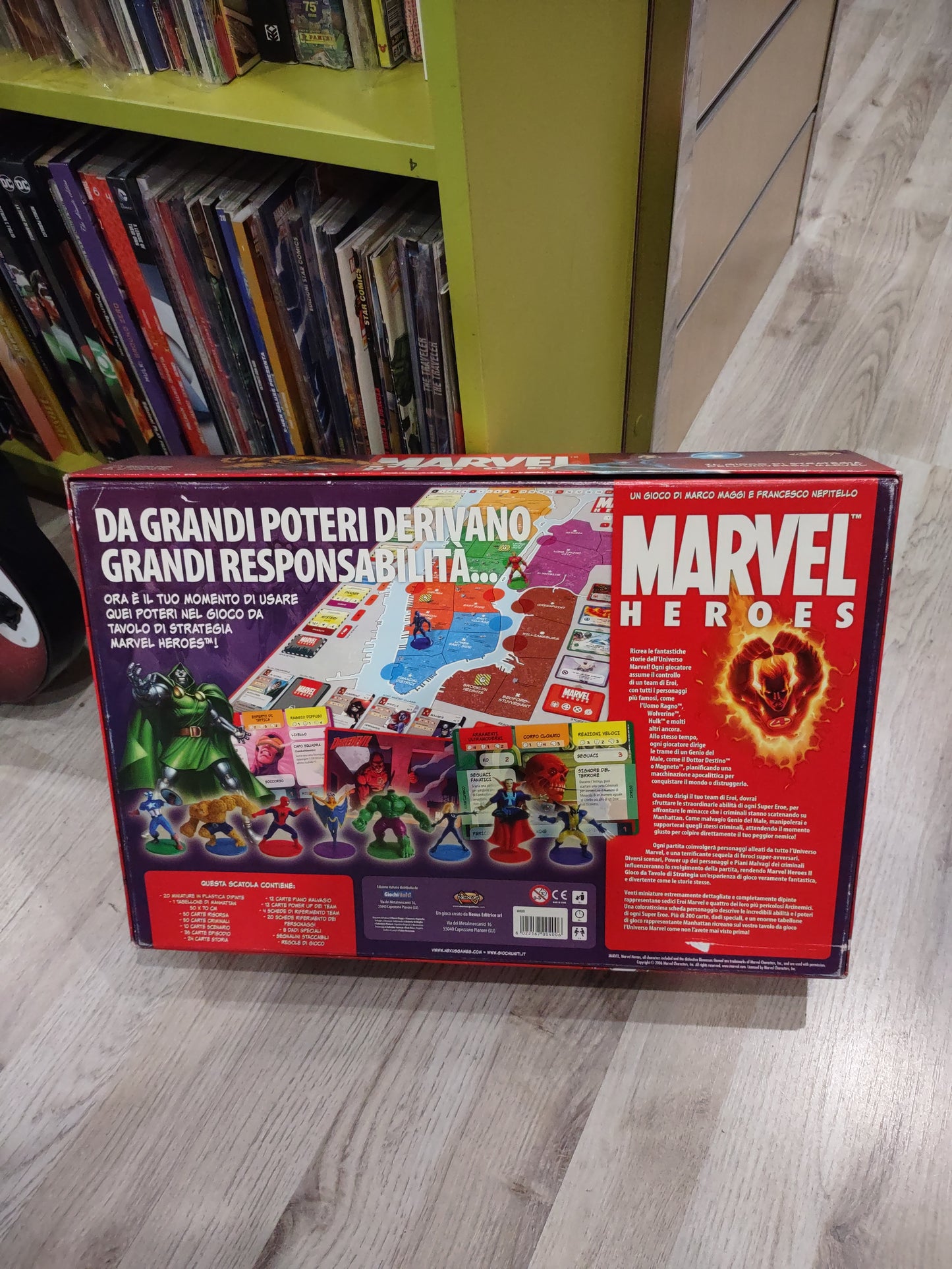 Gioco da tavolo Marvel Heroes con 20 miniature dipinte
