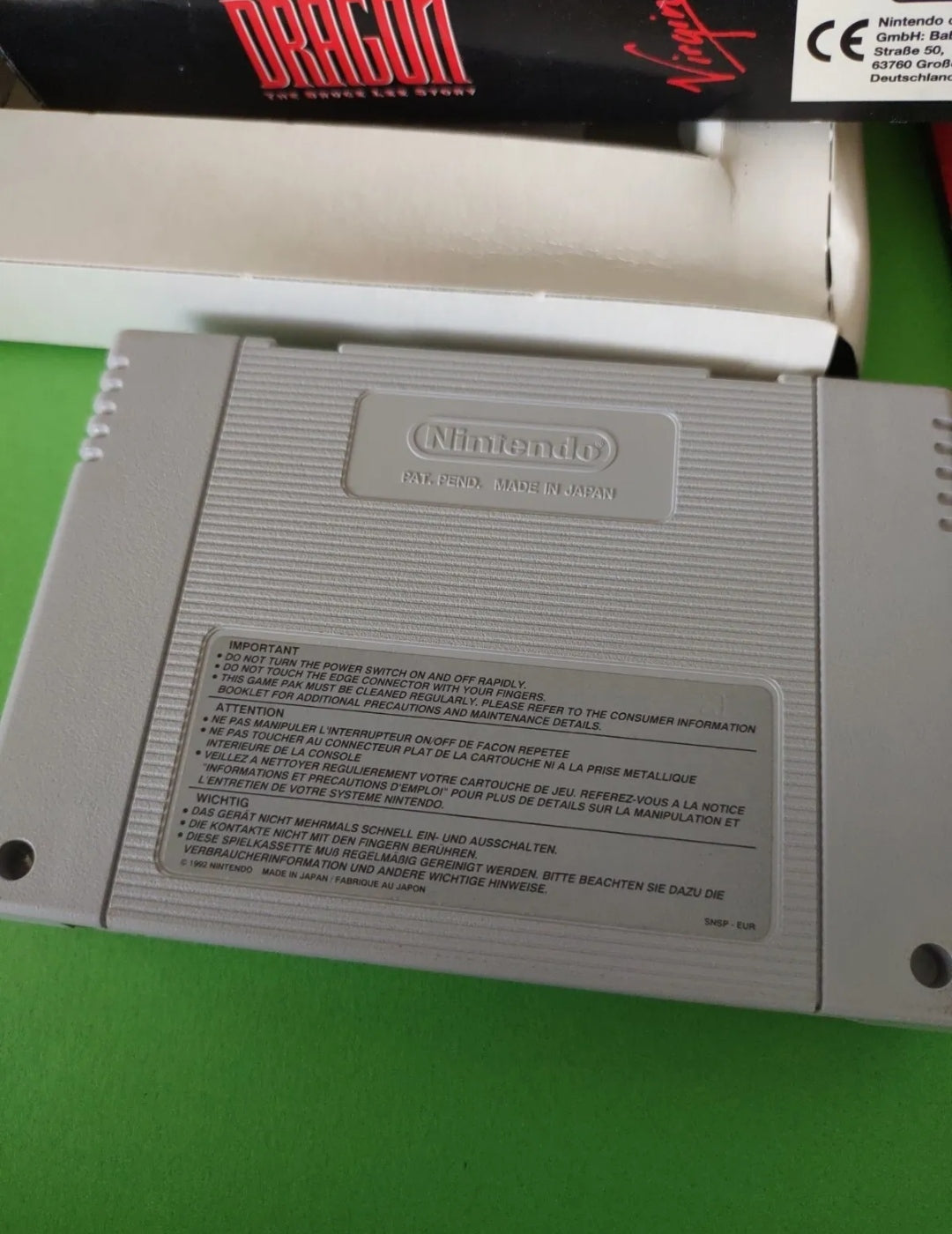 Gioco Nintendo Snes Dragon the Bruce Lee Story completo PAL Eur