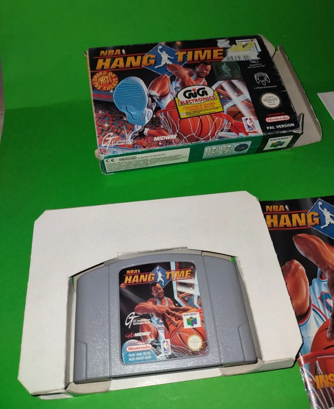 NBA Hang Time Nintendo 64 1996 Pal Version Con Scatola Originale Vintage n64
