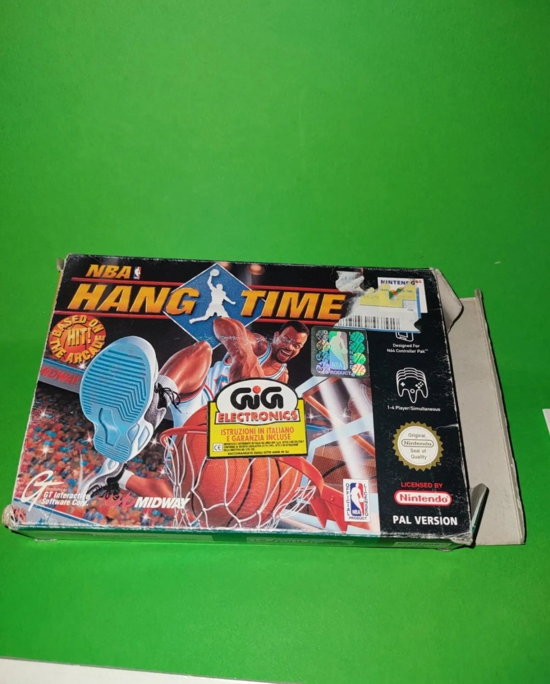 NBA Hang Time Nintendo 64 1996 Pal Version Con Scatola Originale Vintage n64