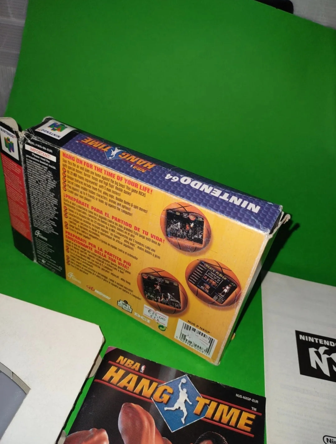 NBA Hang Time Nintendo 64 1996 Pal Version Con Scatola Originale Vintage n64