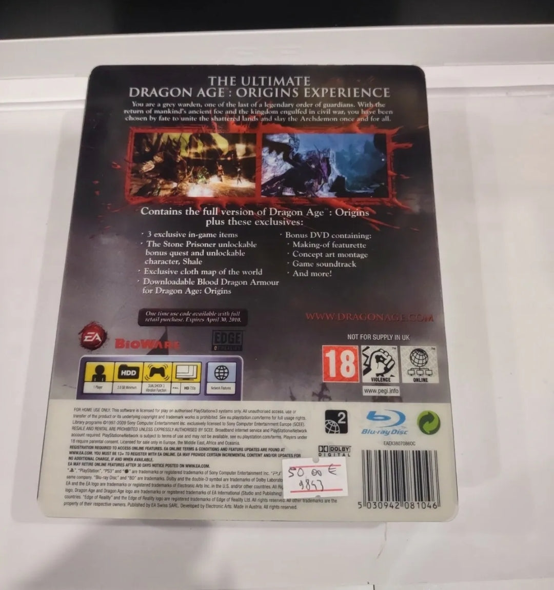 DRAGON AGE ORIGINS COLLECTOR'S EDITION PLAYSTATION 3 usato funzionante PS3