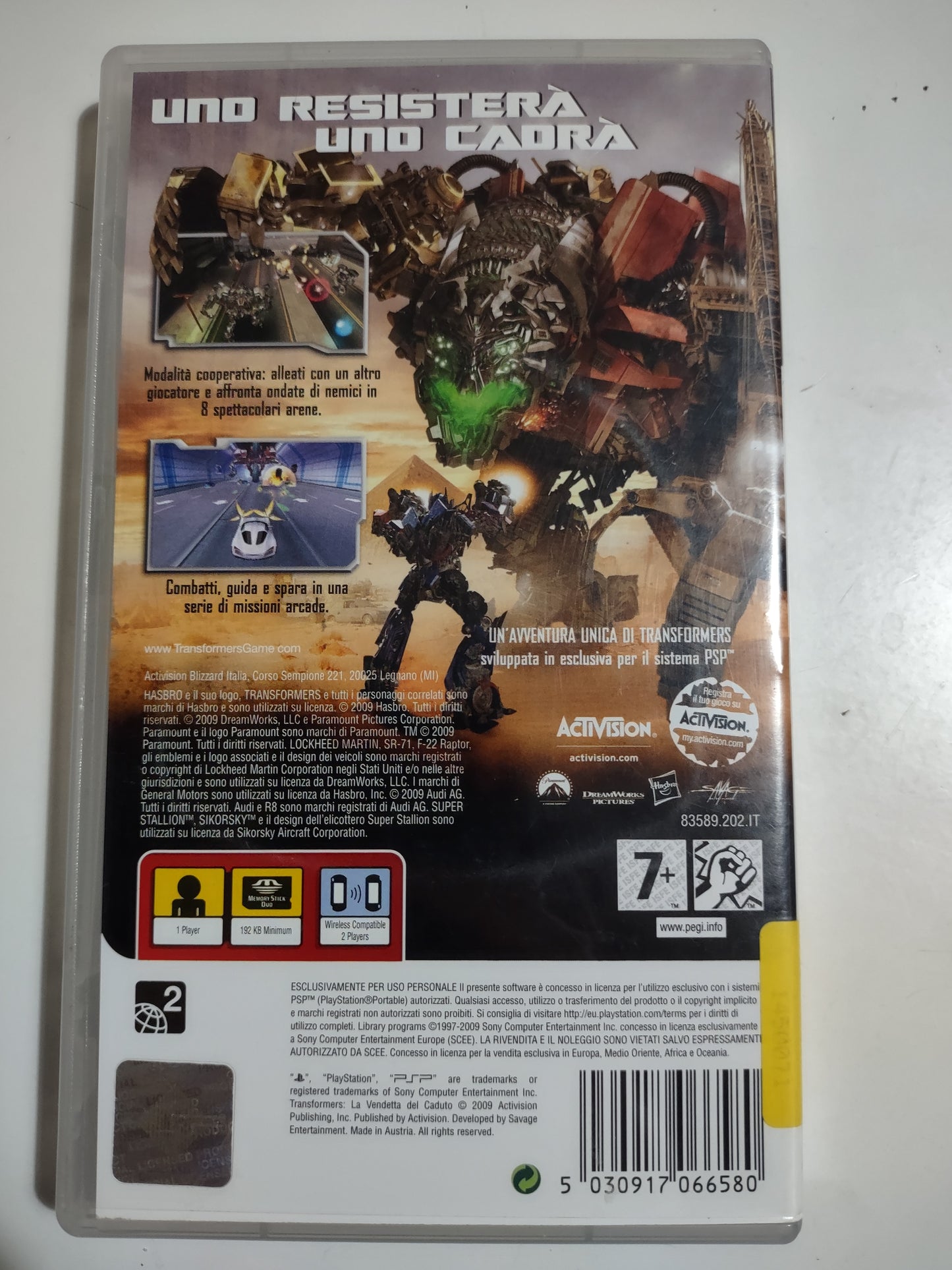 Gioco psp Transformers