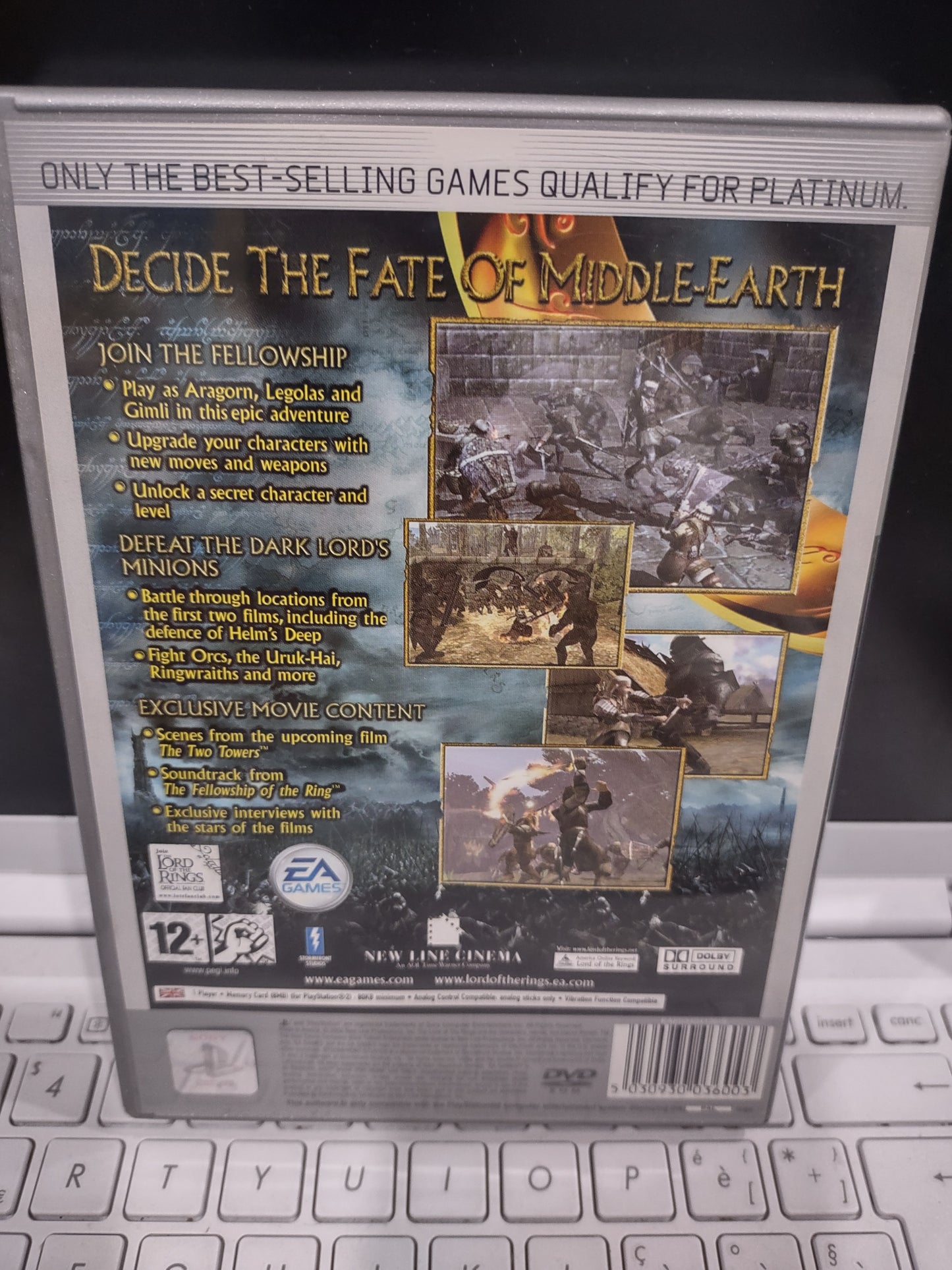 Gioco PS2 PlayStation il signore degli anelli le due torri