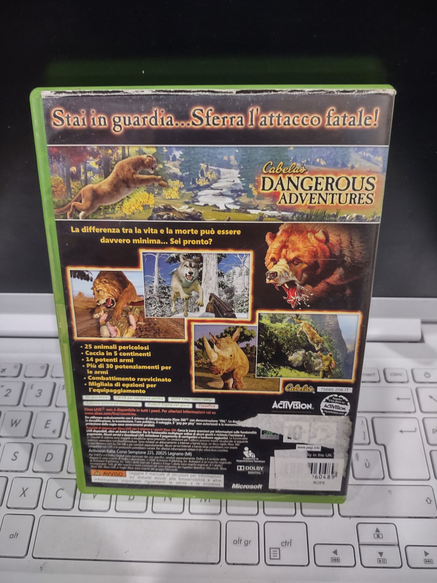 Gioco Xbox 360 cabelas Dangerous adventures