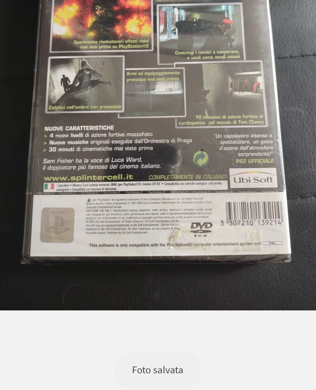 TOM CLANCY'S SPLINTER CELL - SONY PS2 - GIOCO NUOVO SIGILLATO PRIMA STAMPA PAL