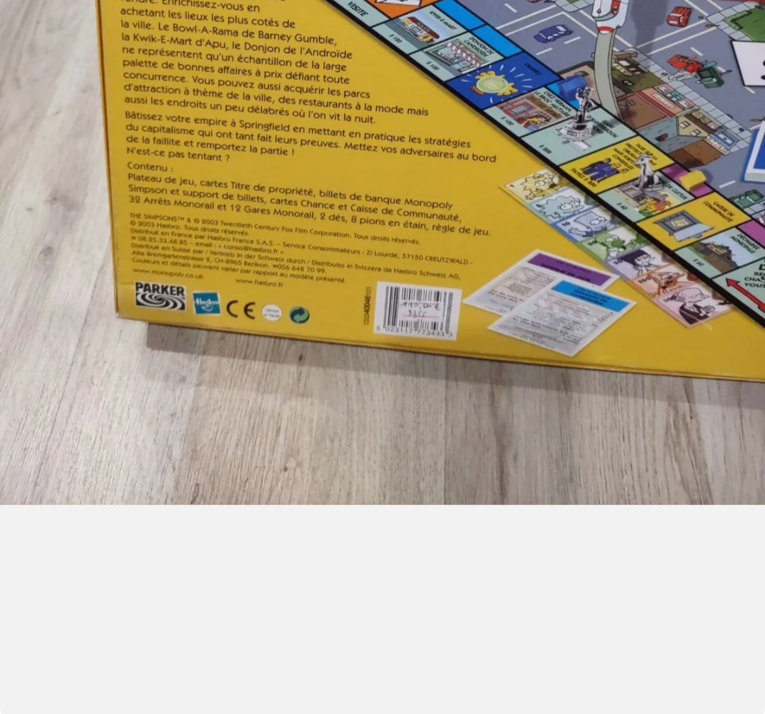 Monopoly The Simpsons Parker Raro Hasbro Interno Nuovo Versione Fr