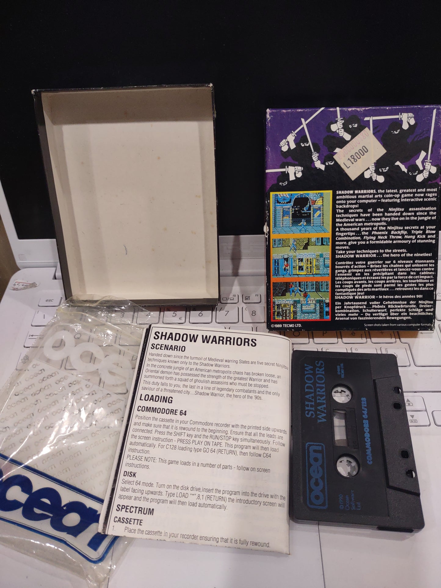 Gioco commodore 64 cassette Shadow warriors