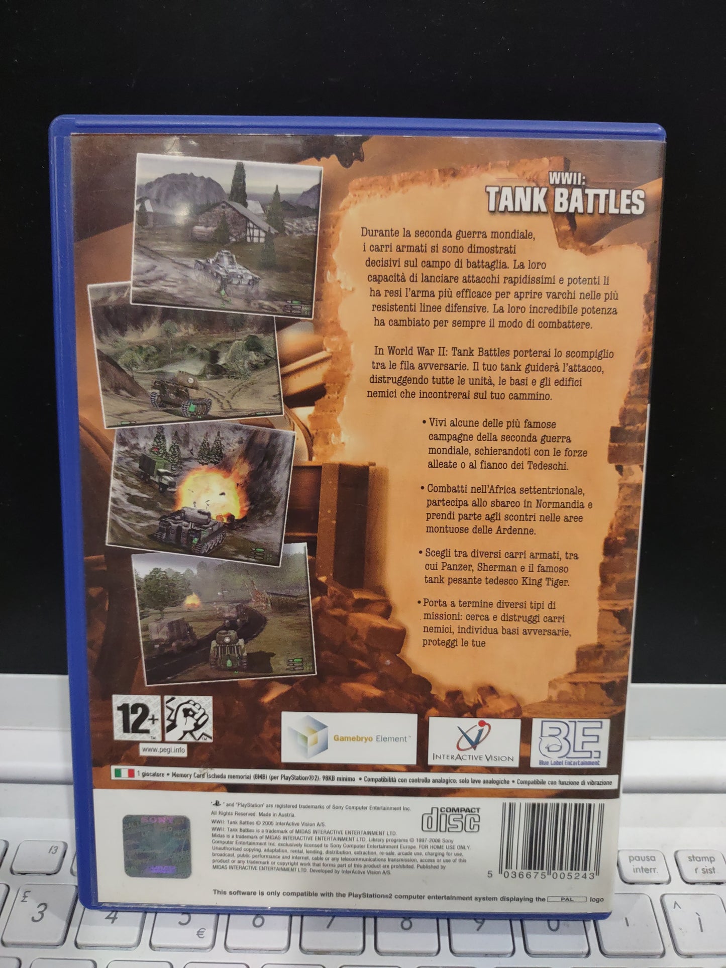 Gioco PS2 PlayStation WWII: TANK BATTLES