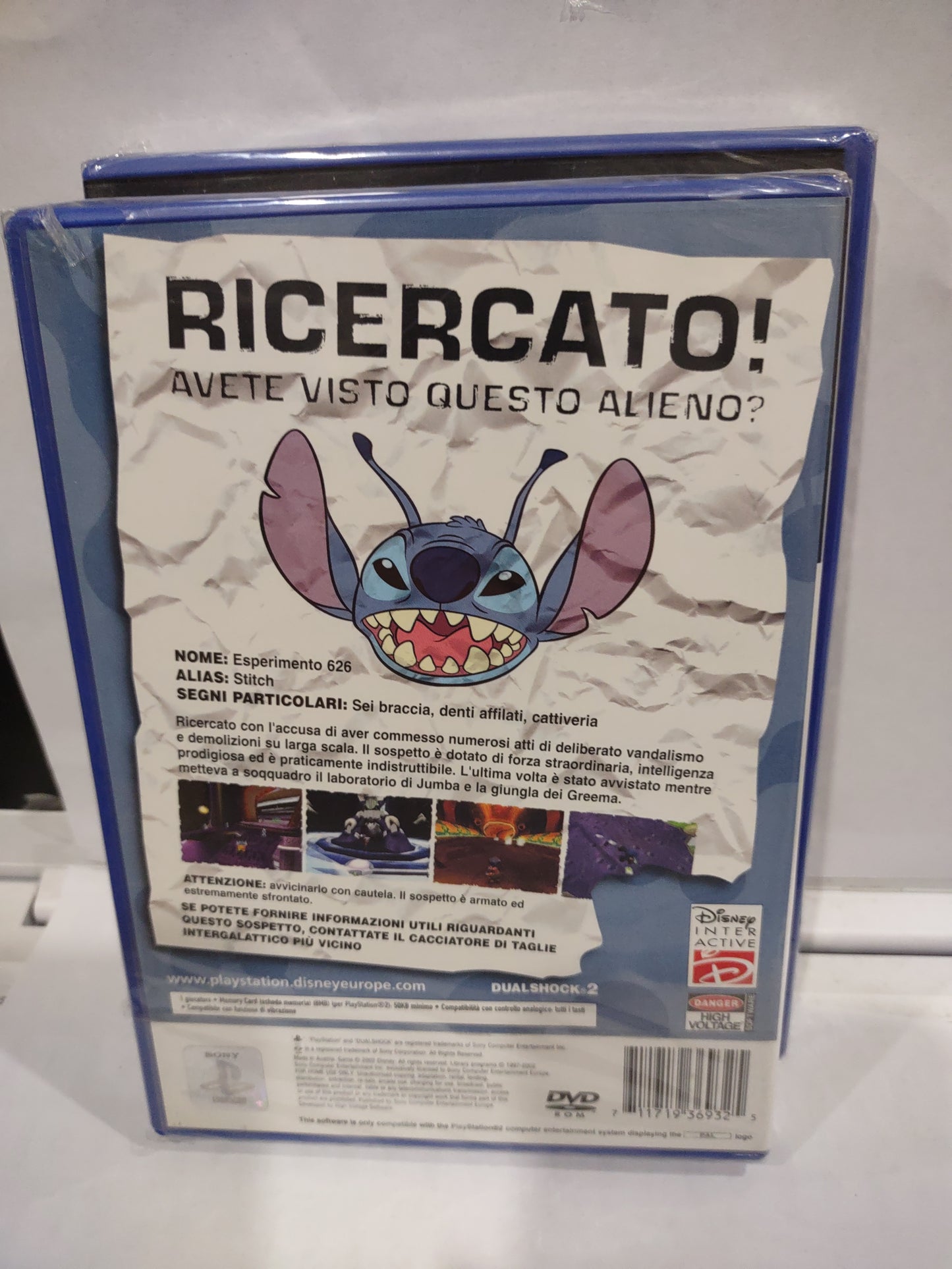 Gioco PlayStation PS2 Disney Stitch esperimento 626 sigillato