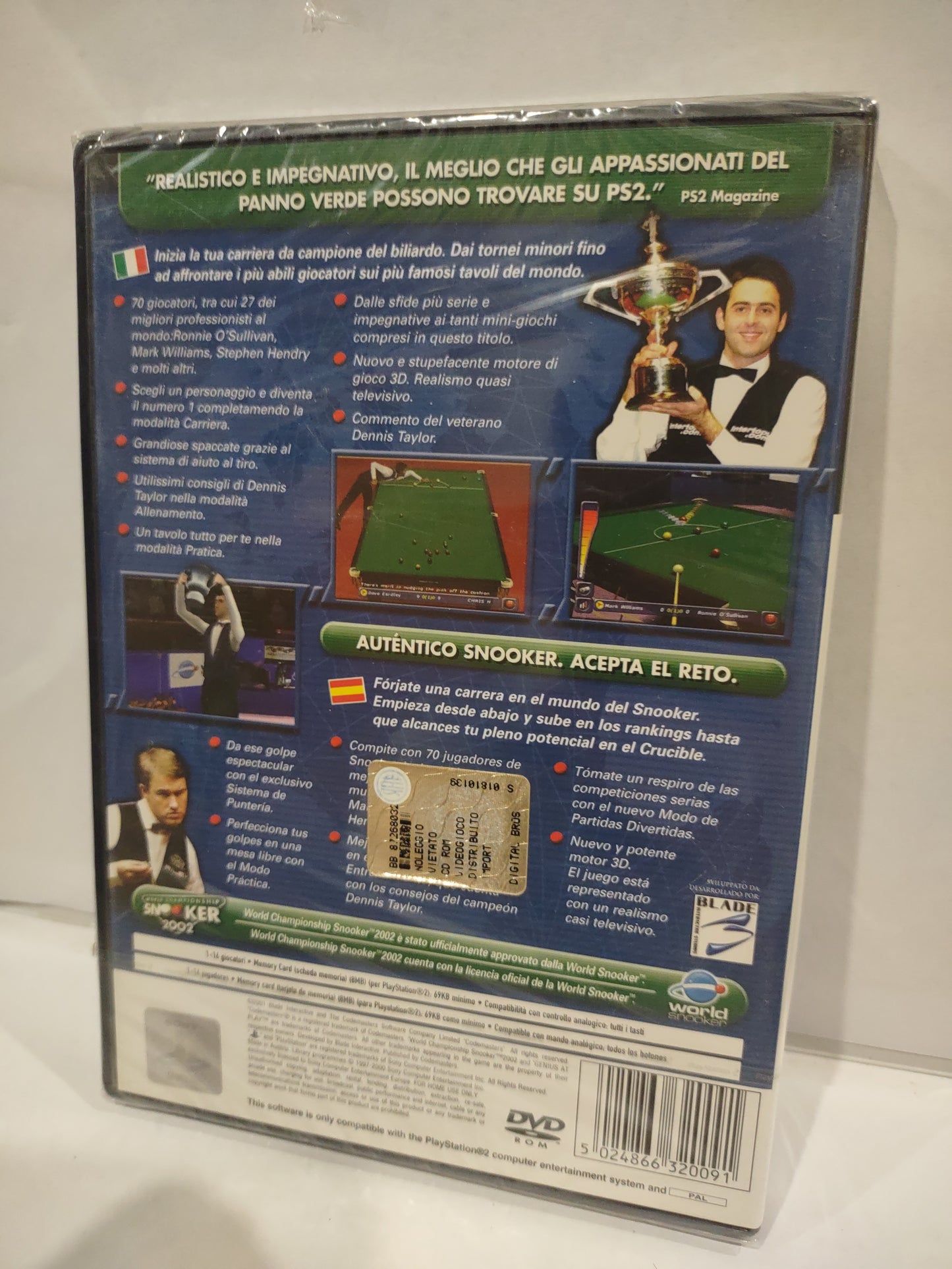 Gioco PlayStation PS2 sigillato world championship snooker 2002