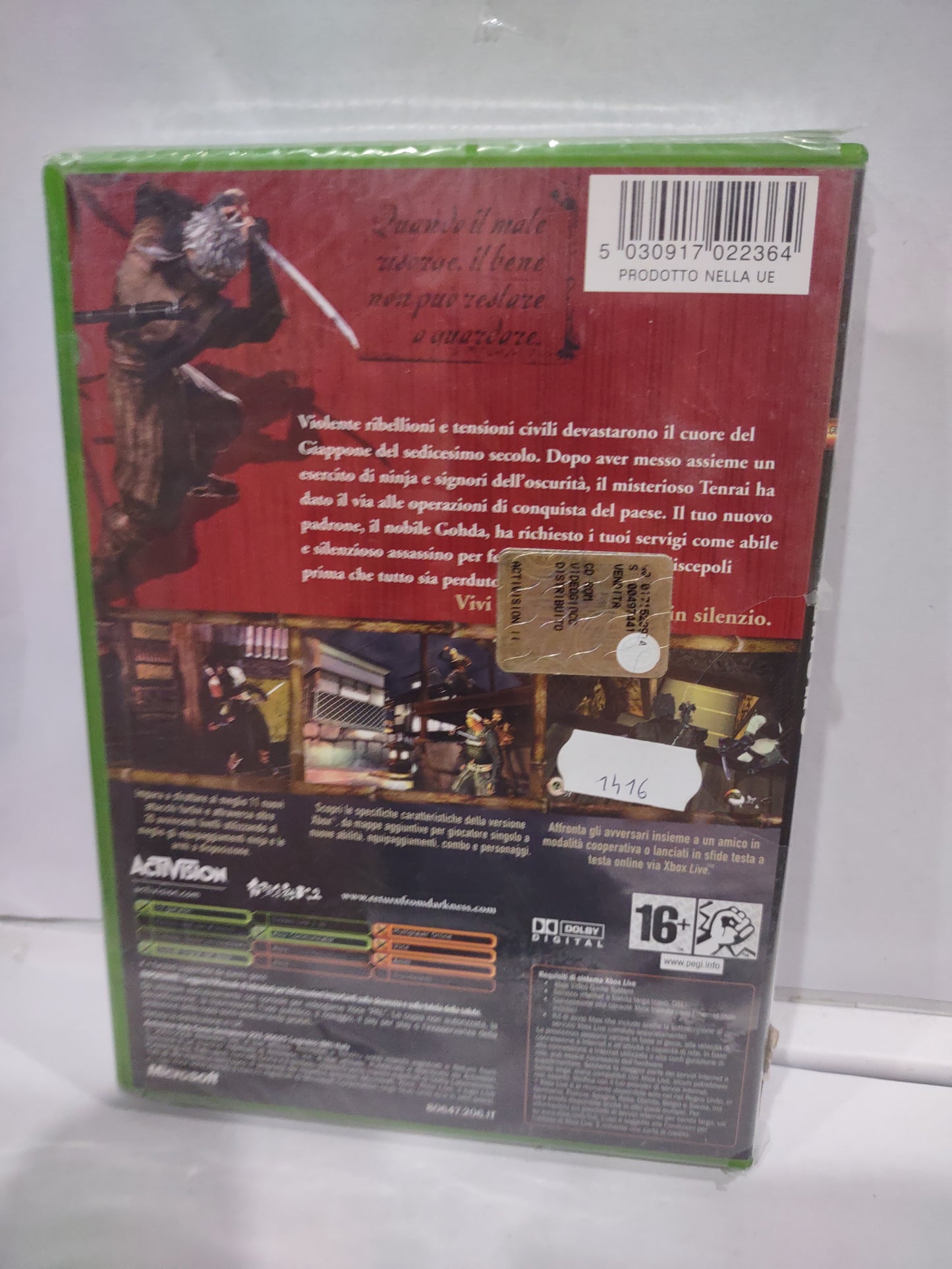 Gioco Xbox Classic sigillato tenchu return from darkness