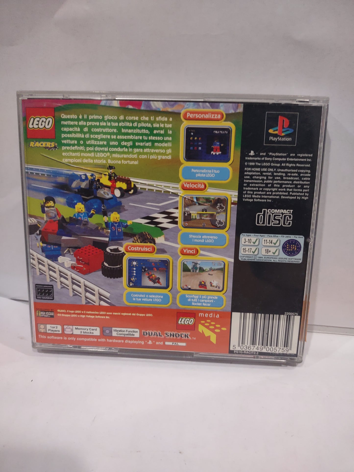 Gioco PlayStation PS1 LEGO racers PAL