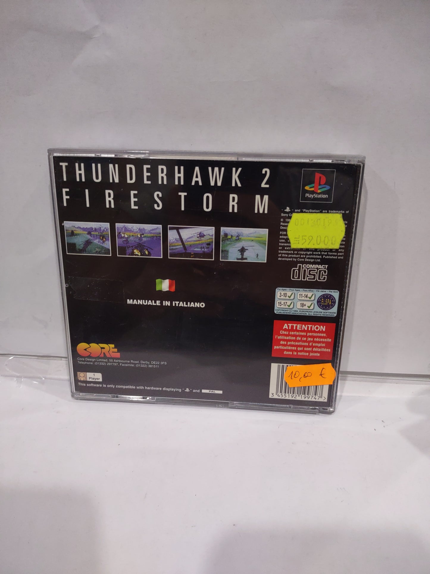 Gioco PlayStation PS1 thunderhawk 2 firestorm