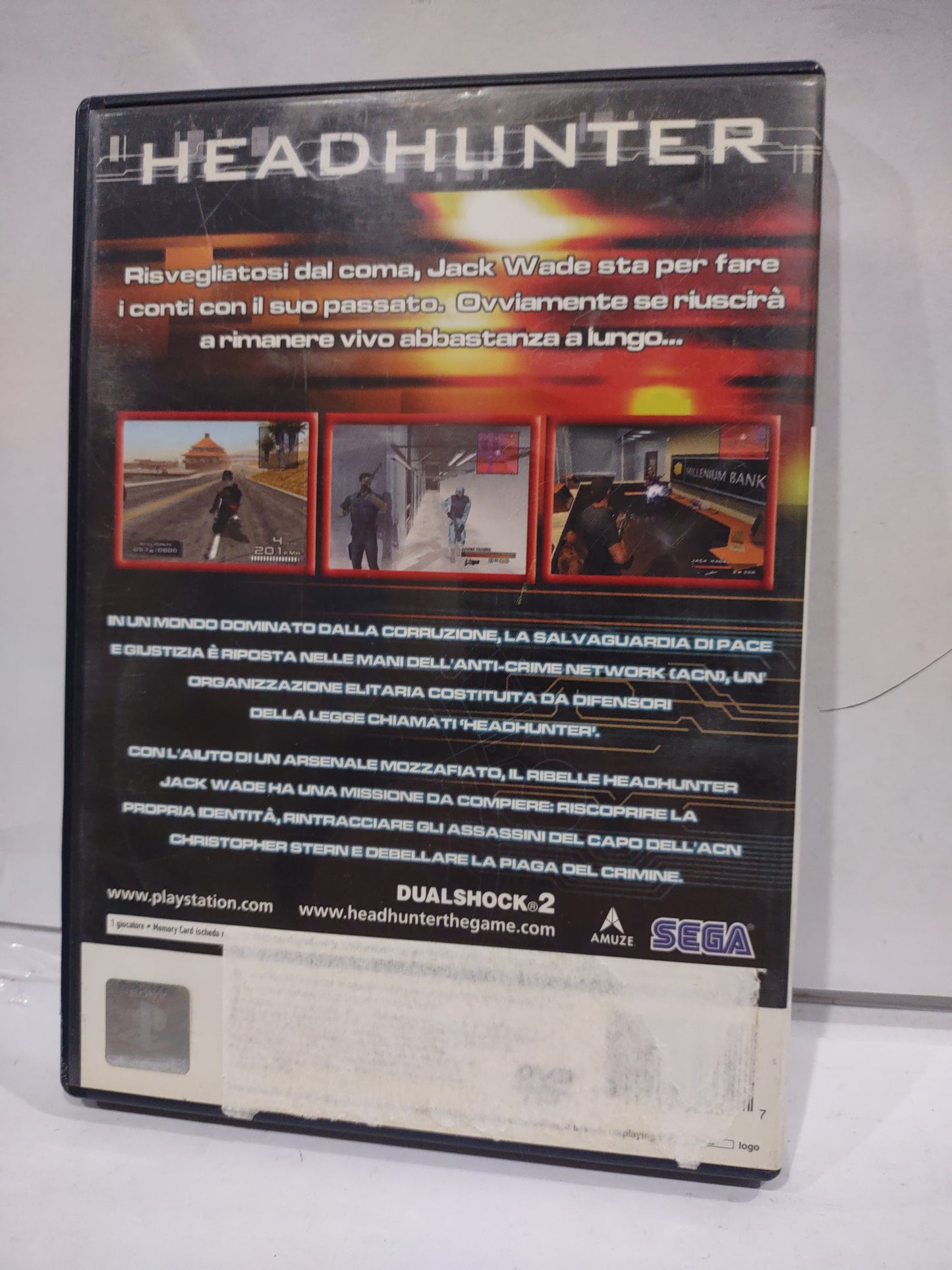 Gioco PlayStation PS2 headhunter sega