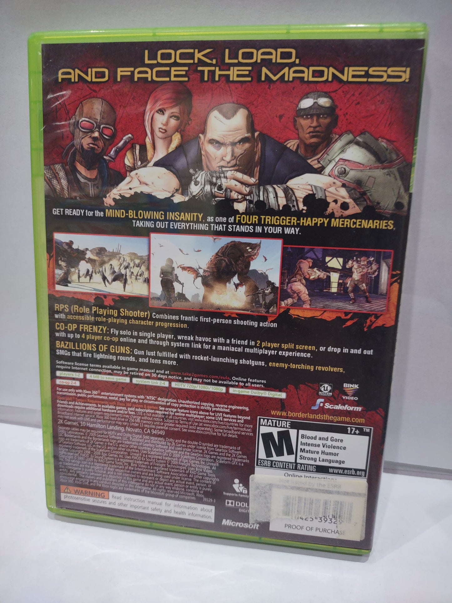 Gioco Xbox 360 Borderlands NTSC