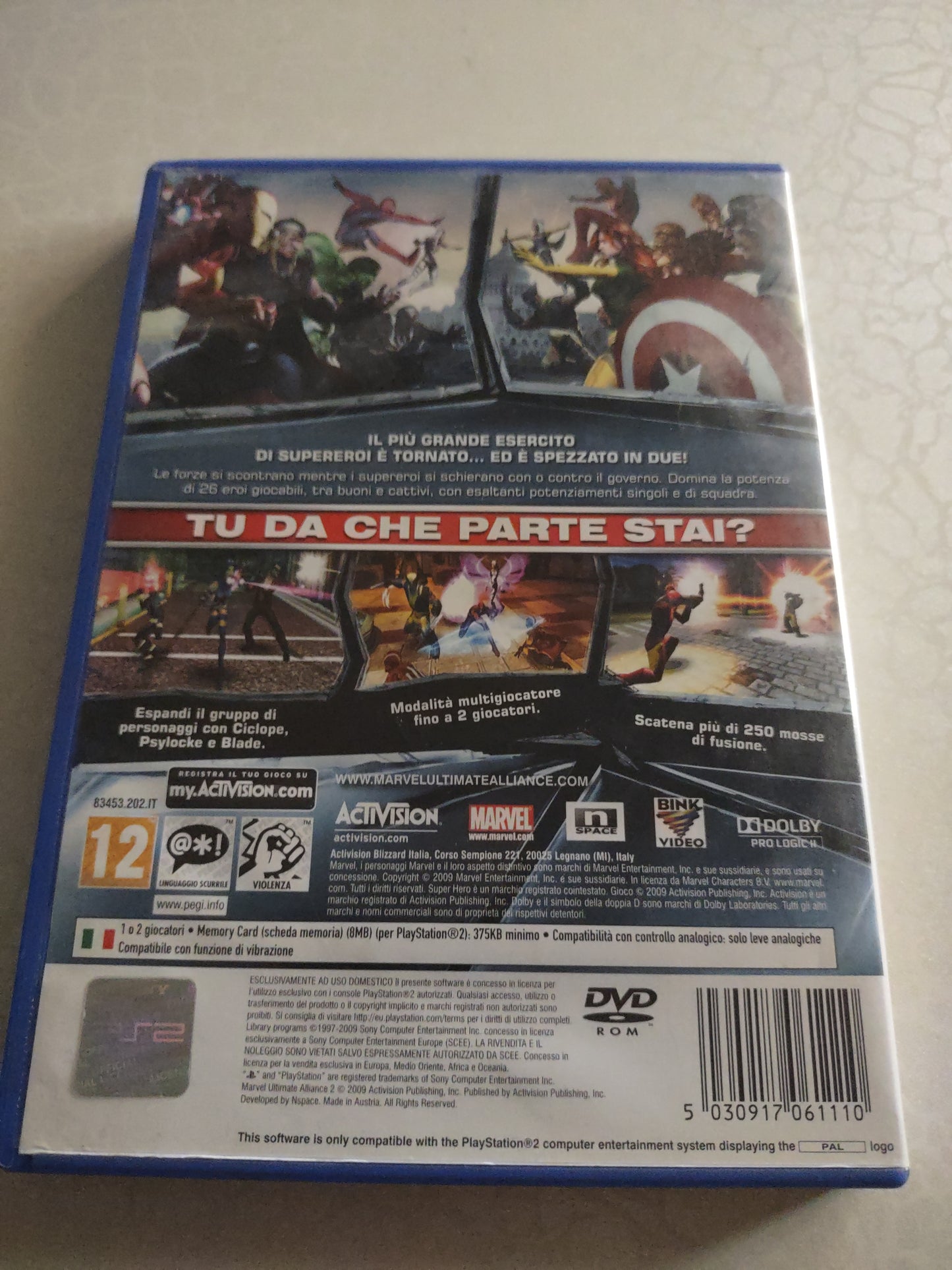 Gioco PlayStation PS2 la grande alleanza 2 Marvel