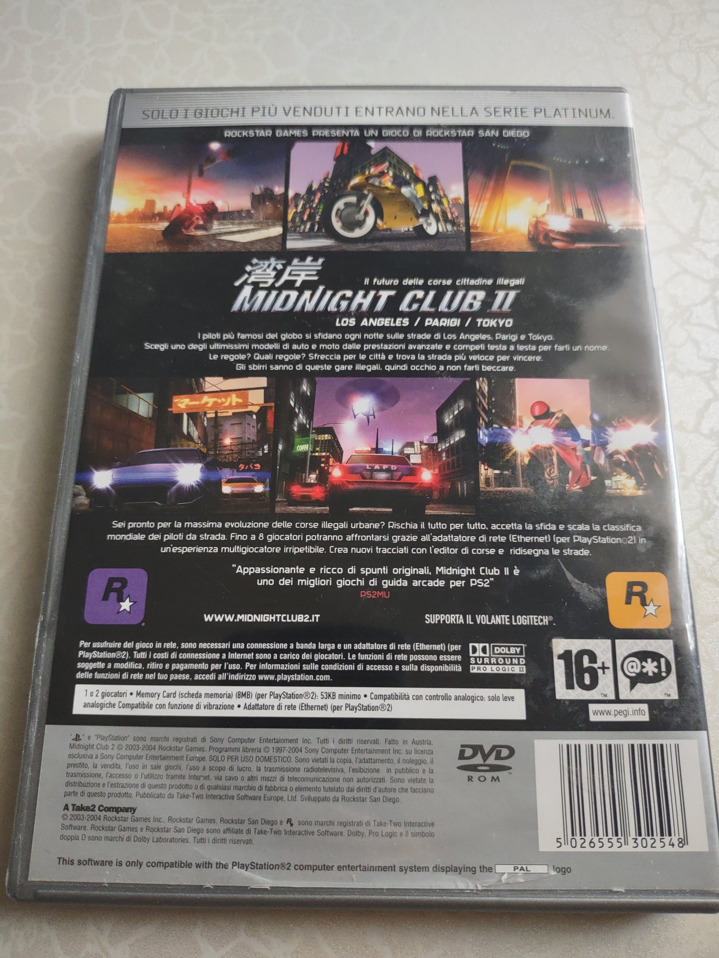 Gioco PlayStation PS2 Midnight Club 2 Platinum