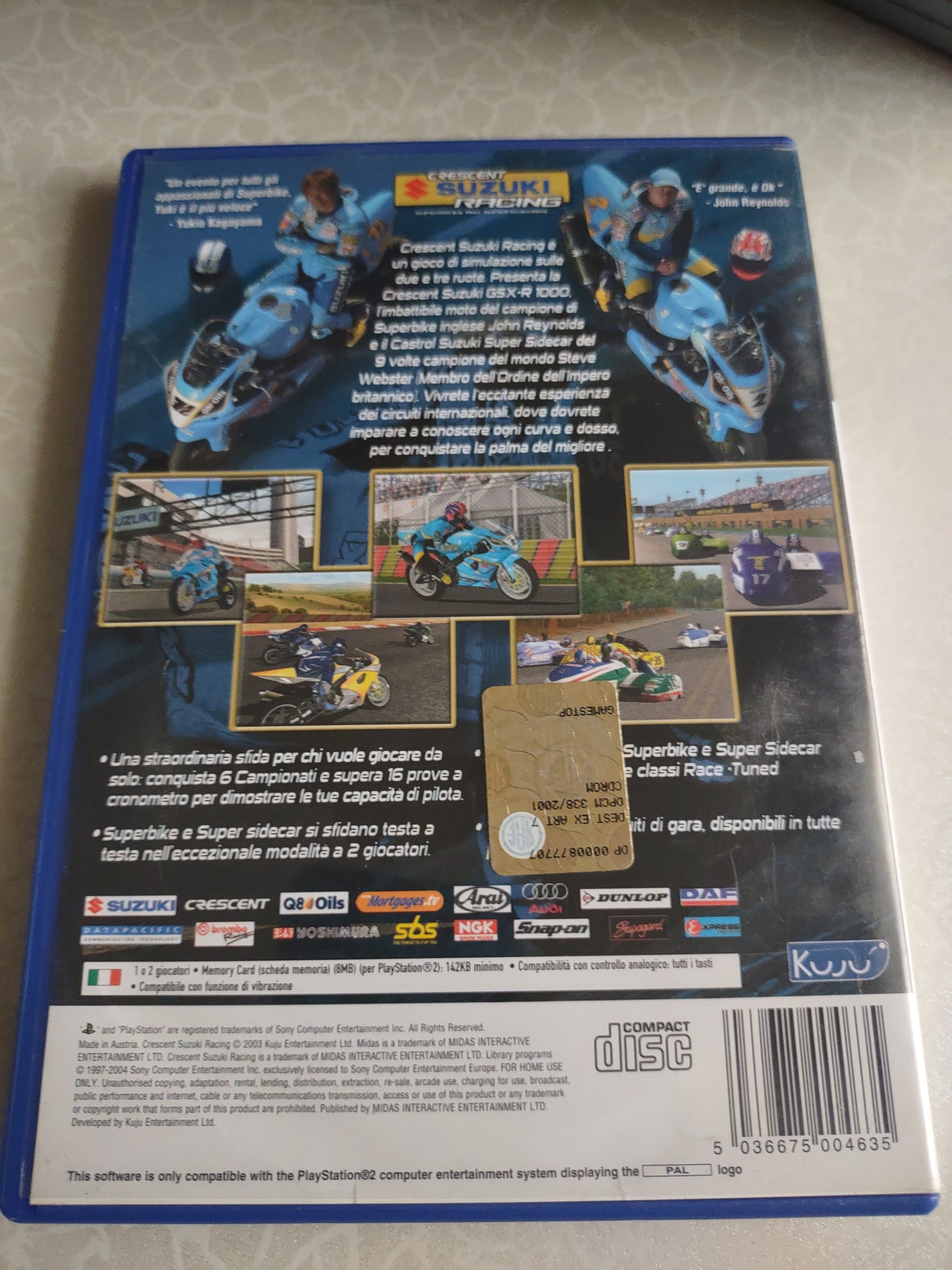 Gioco PlayStation PS2 crescent Suzuki racing