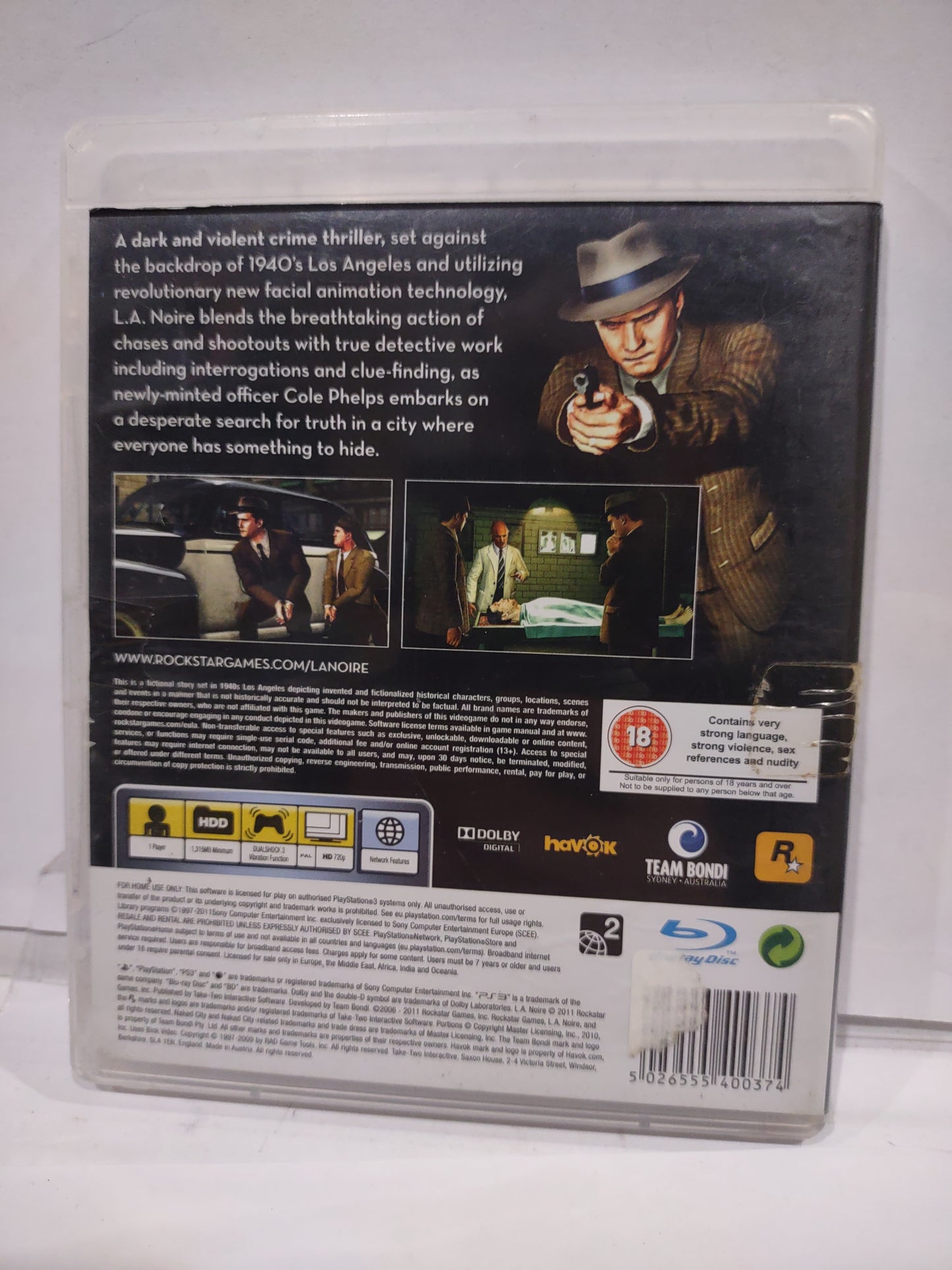 Gioco PlayStation ps3 l.a.noire