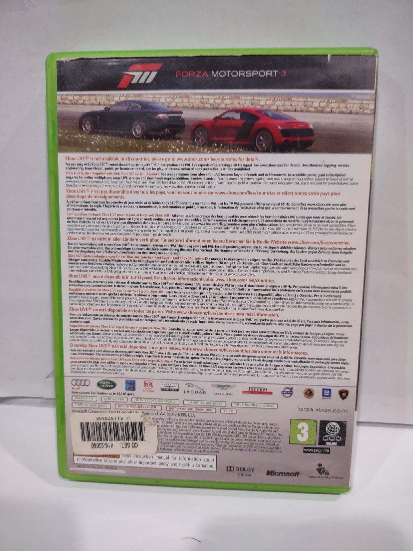 Gioco Xbox 360 forza Motorsport 3