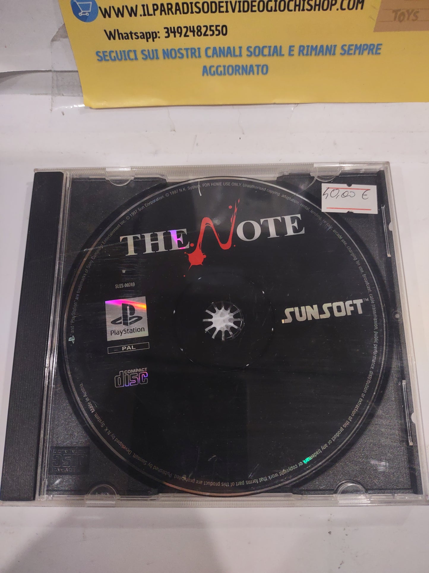 Gioco PlayStation PS1 the note raro solo disco