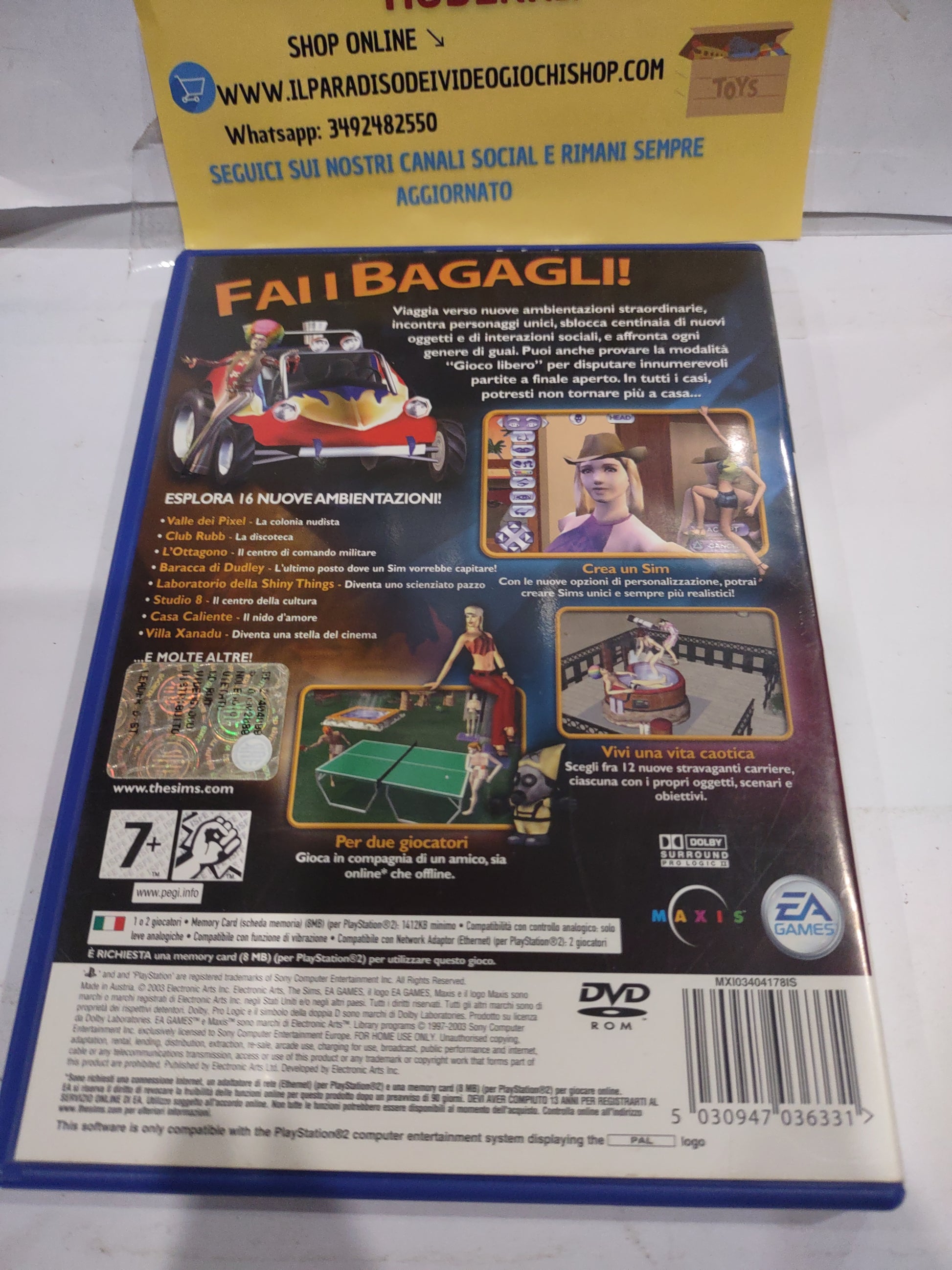 Gioco PlayStation PS2 the Sims fuori tutti Ilparadisodeivideogiochi