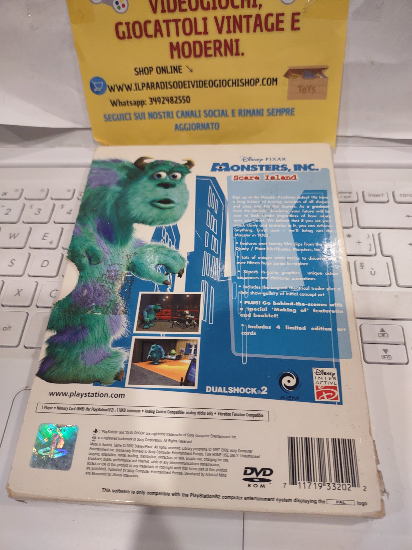 Gioco PlayStation PS2 Disney Pixar Monsters scarpe Island Limited edition
