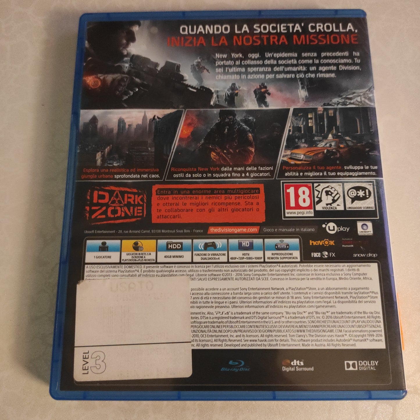 Gioco PlayStation 4 ps4 Tom clancy's The division