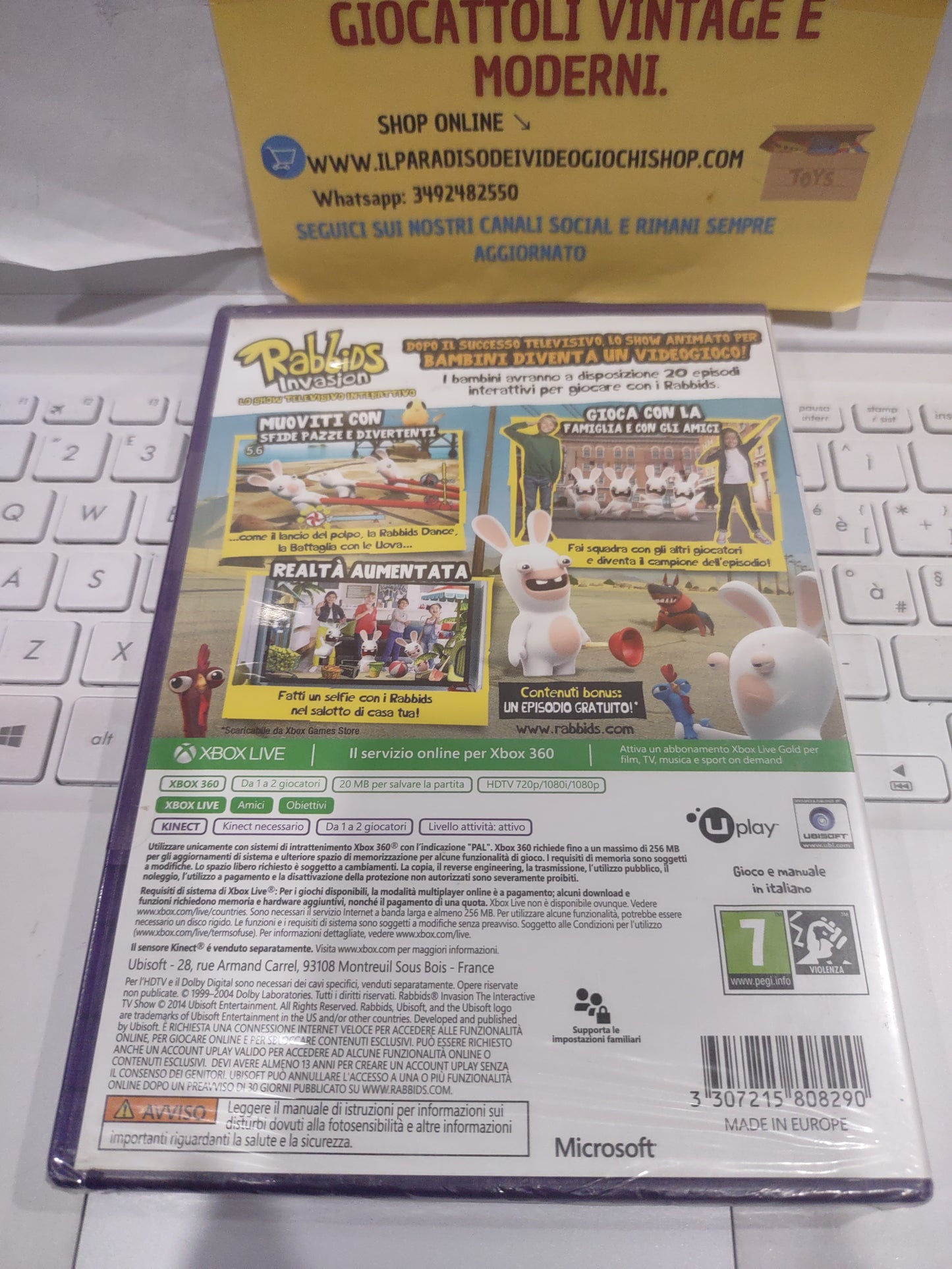 Gioco Xbox 360 Kinect rabbids invasione sealed