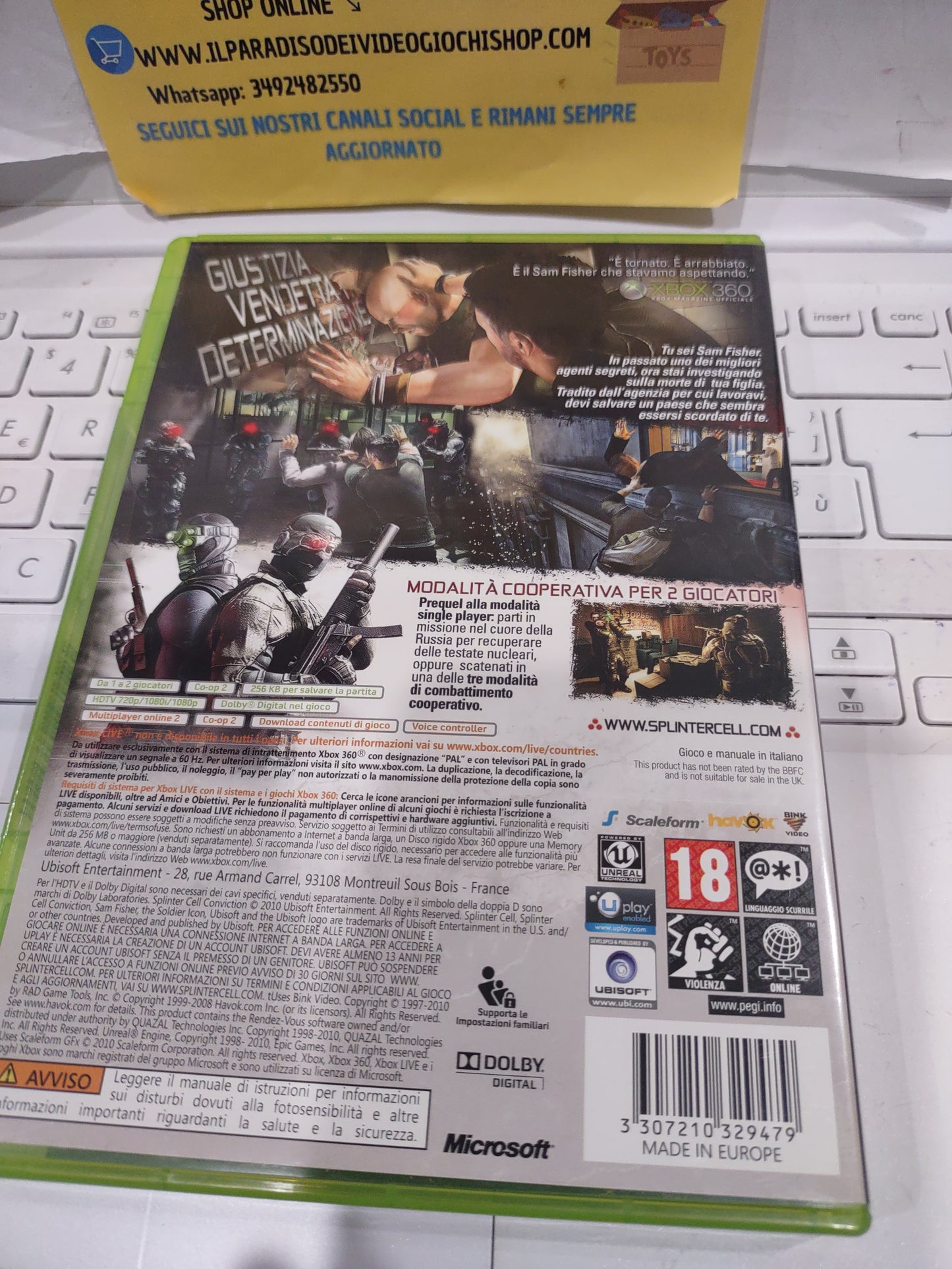 Gioco Xbox 360 Tom clancy's Splinter Cell comviction