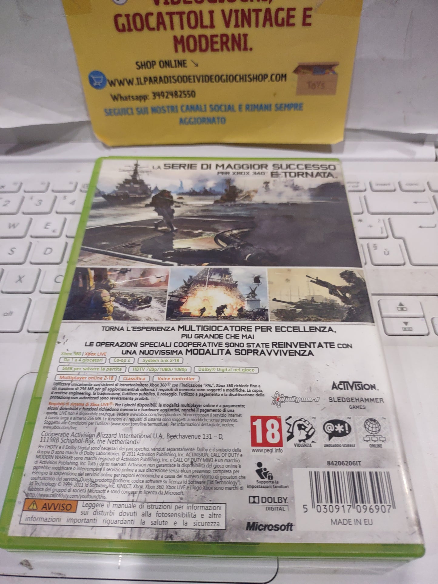 Gioco Xbox 360 call of duty moderno warfare 3 Ita