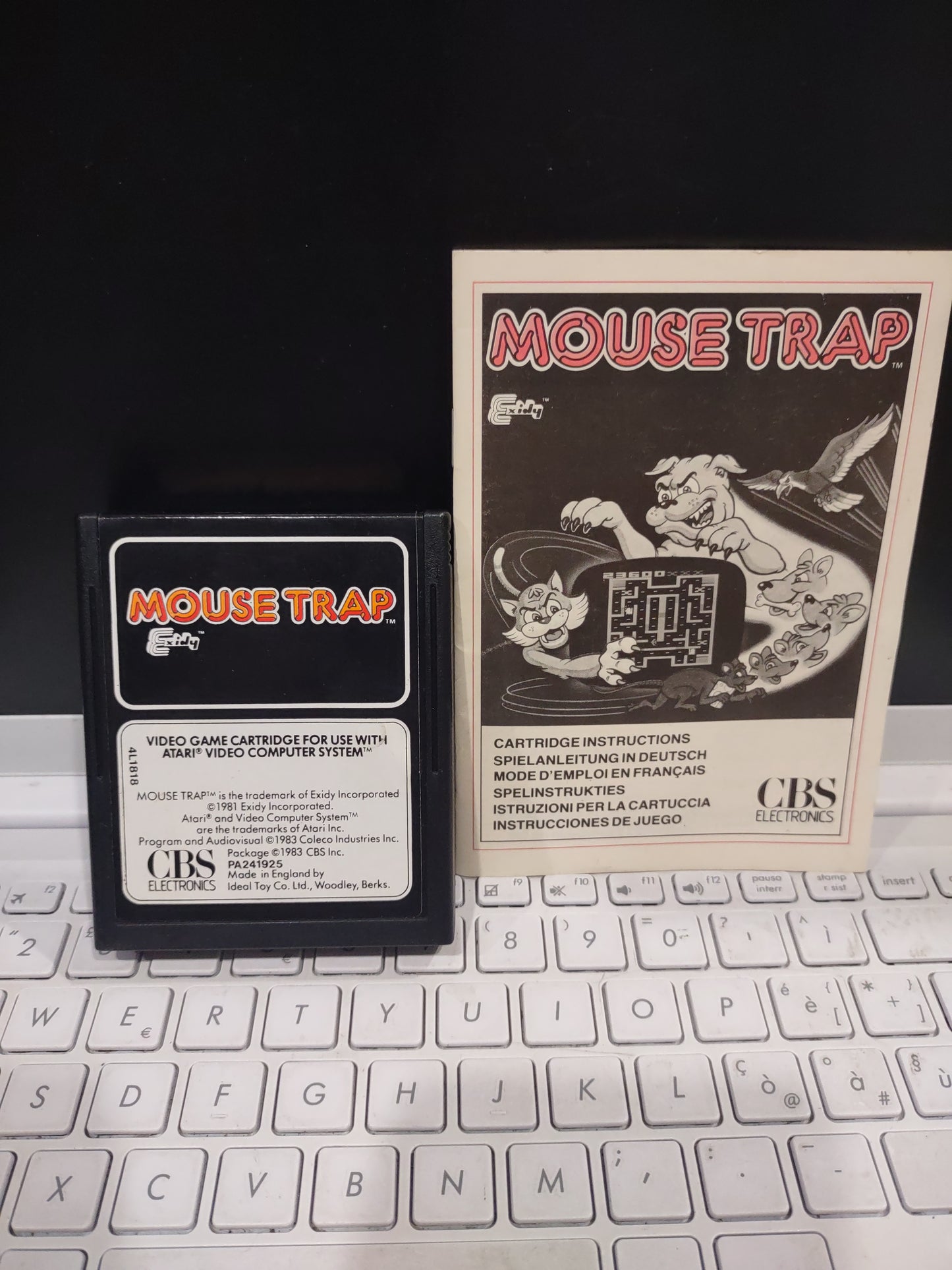 Gioco Atari CBS cartuccia e istruzioni mouse trap