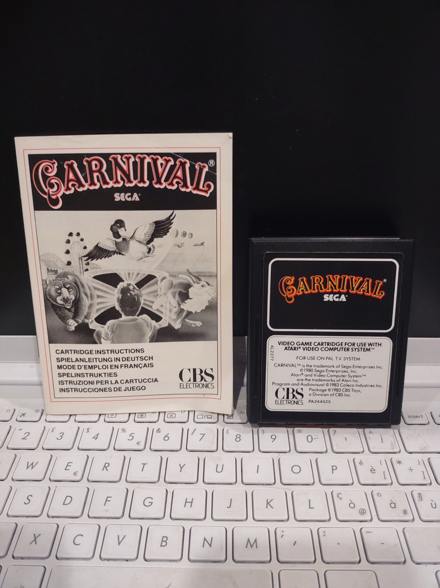 Gioco Atari cartuccia e istruzioni CBS sega Carnival