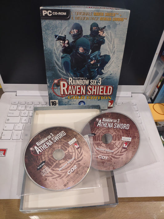 Gioco PC computer CD rom Tom clancy's rainbow SIX Raven shield Gold edition