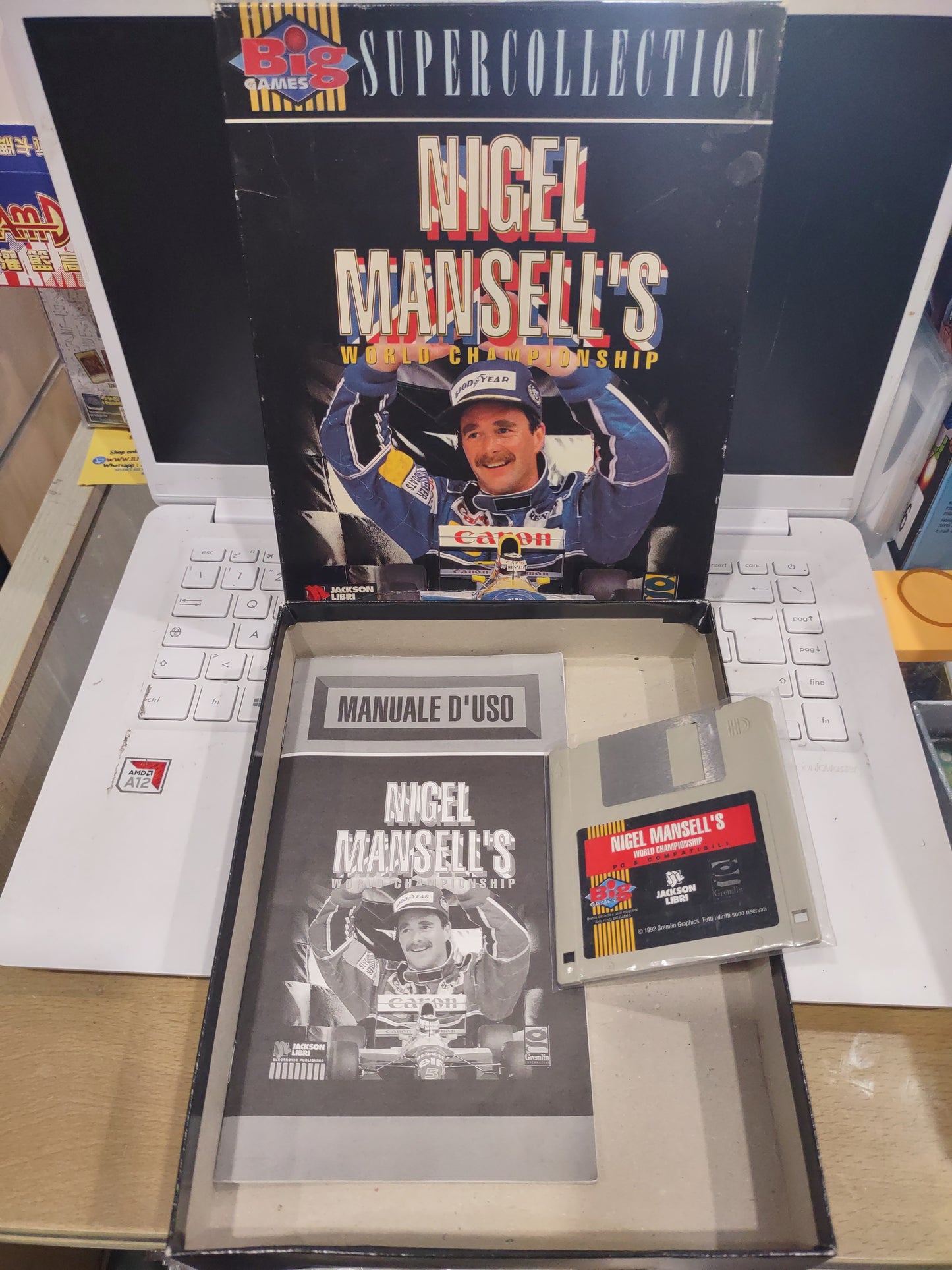 Gioco PC computer floppy disk Nigel Mansell world Championship