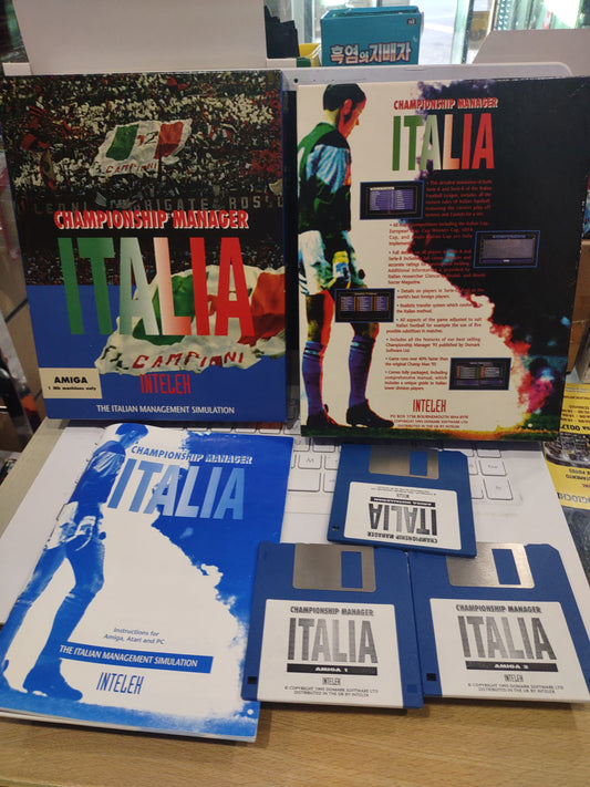 Gioco commodore Amiga Championship manager Italia box game the italian management simulation