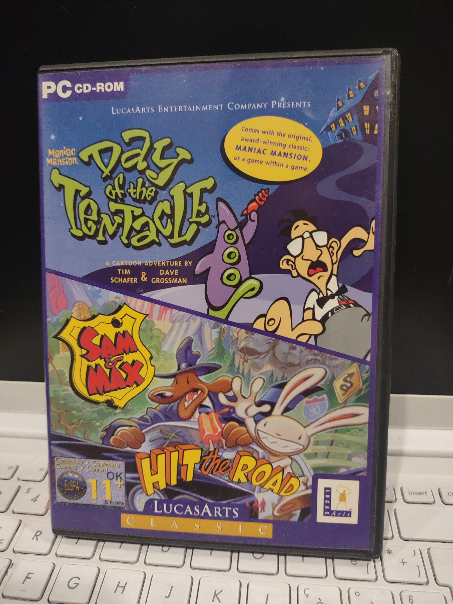 Gioco PC CD-Rom maniace mansioni 2 day of the tentacle Sam e max hit the Road LucasArts classics