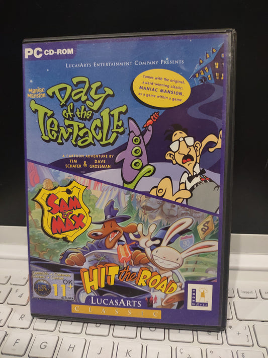 Gioco PC CD-Rom maniace mansioni 2 day of the tentacle Sam e max hit the Road LucasArts classics