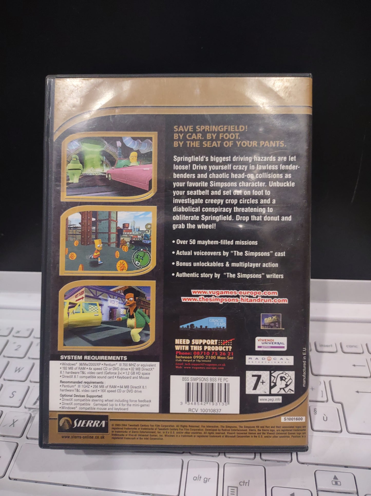 Gioco PC CD ROM computer dei Simpsons hit & run