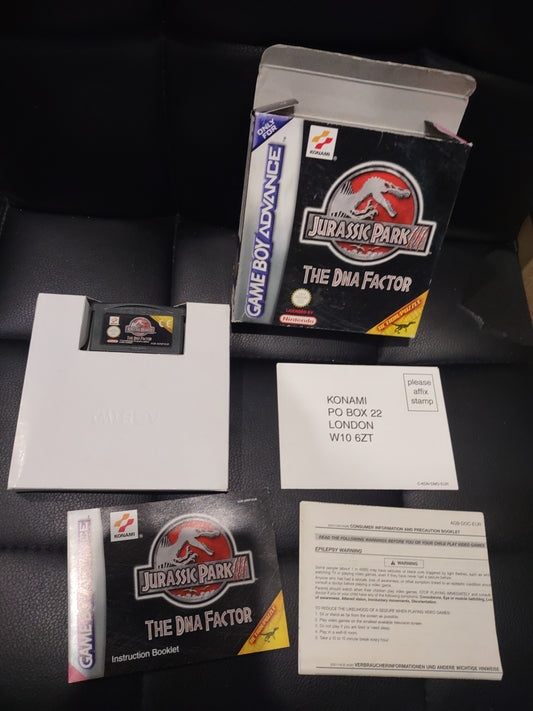 Gioco Nintendo Gameboy Advance konami Jurassic Park 3 the DNA factor